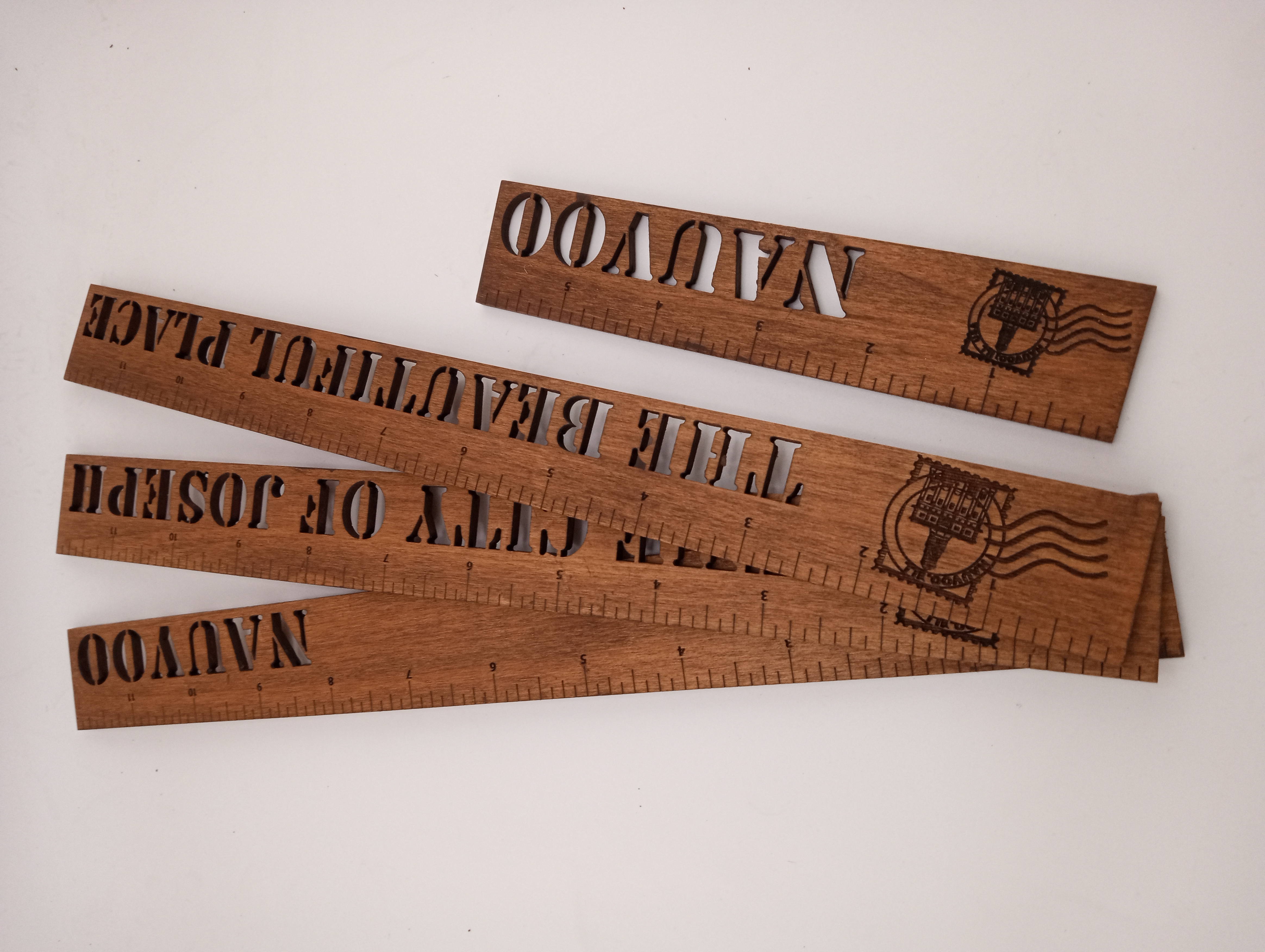 Nauvoo 12" & 6" Cherry Wood Ruler