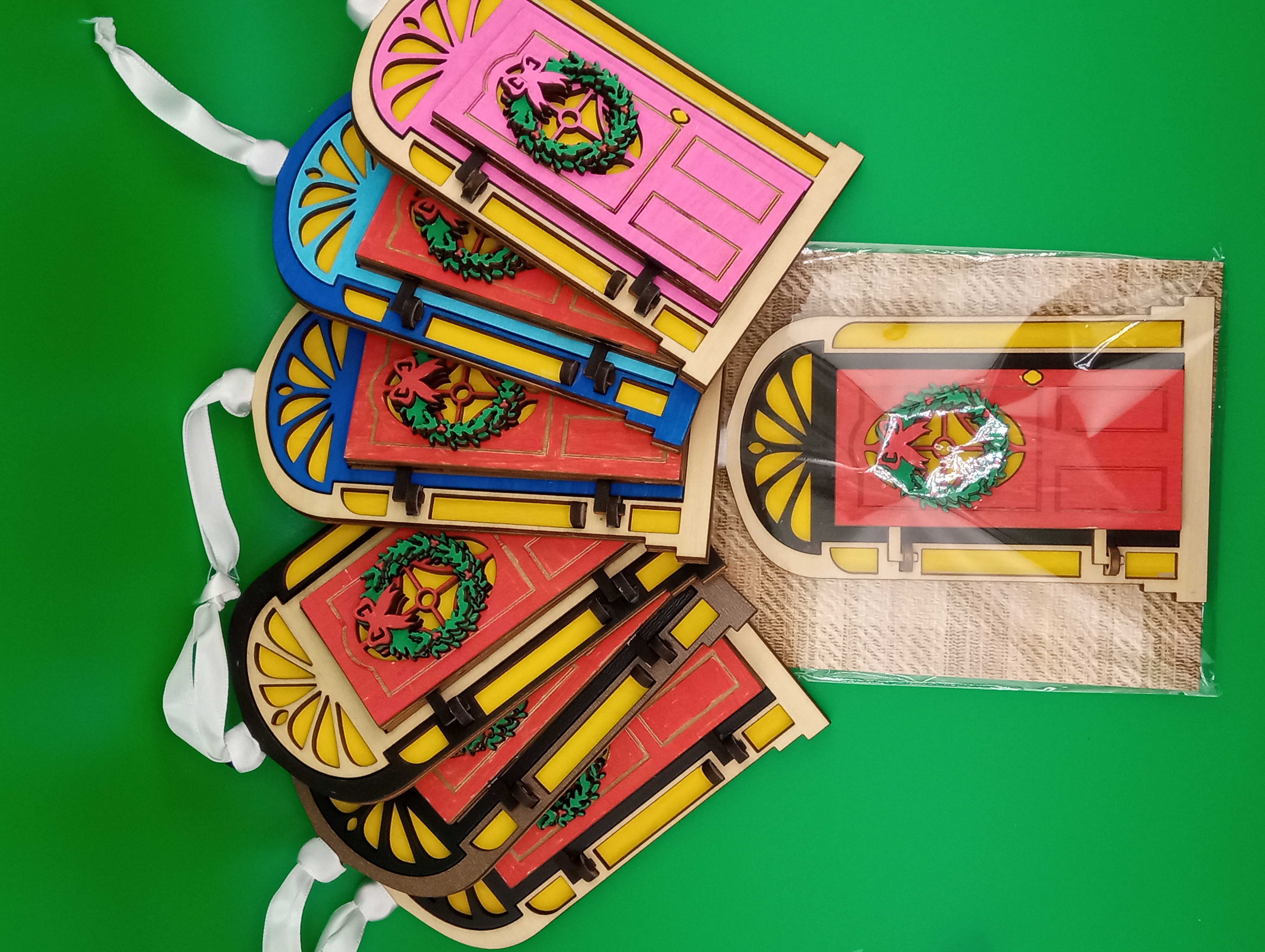 Christmas Door greetings ornament