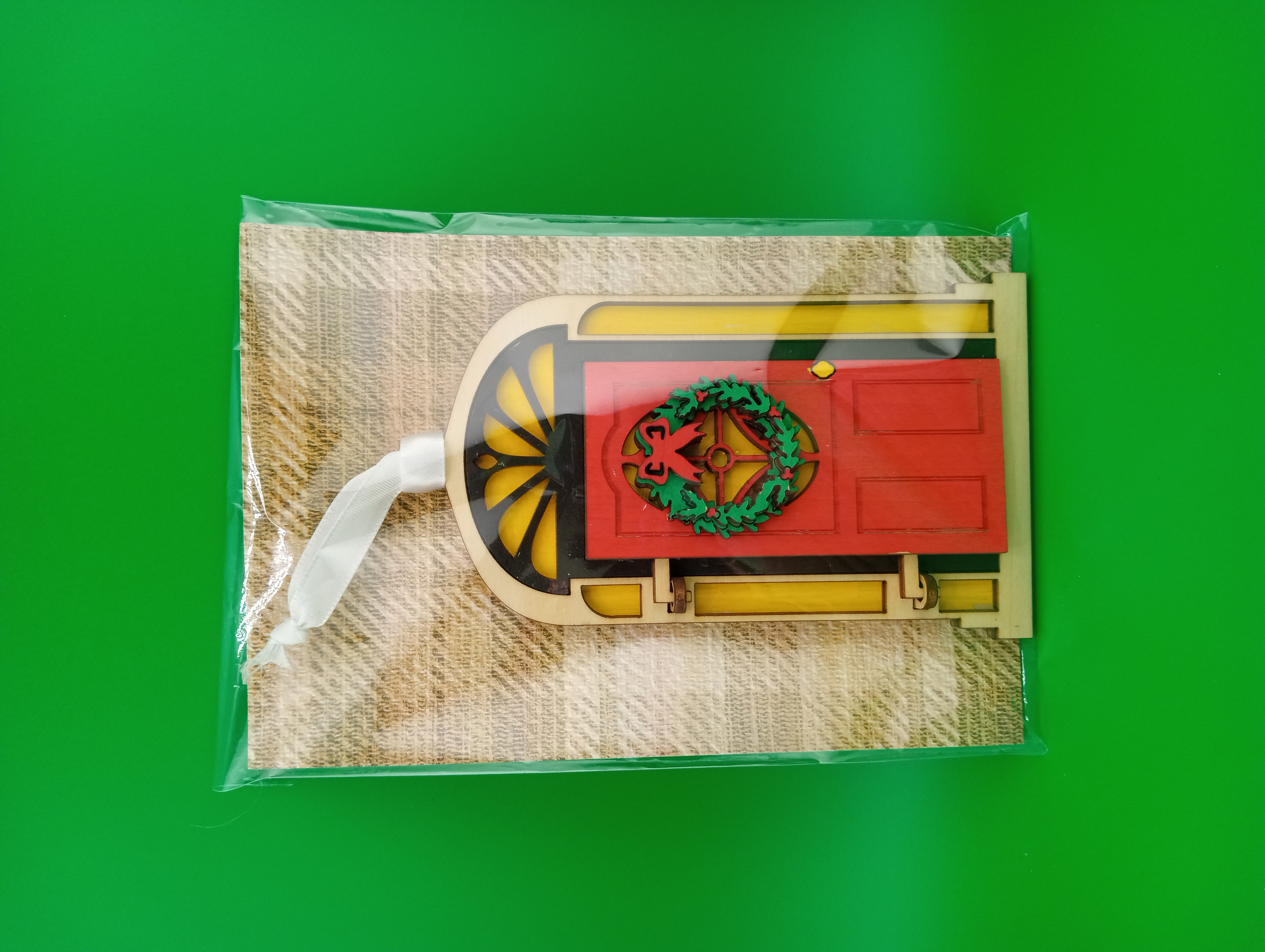 Christmas Door greetings ornament