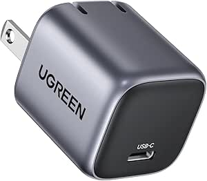 UGREEN Nexode 20W Mini Cargador USB C GAN Portátil, Carga Rapida PD Tipo C para Compatible con iPhone 16 15 14 13 Pro MAX, Galaxy S24/S23/S21, iPad Pro,Xiaomi,Huawei