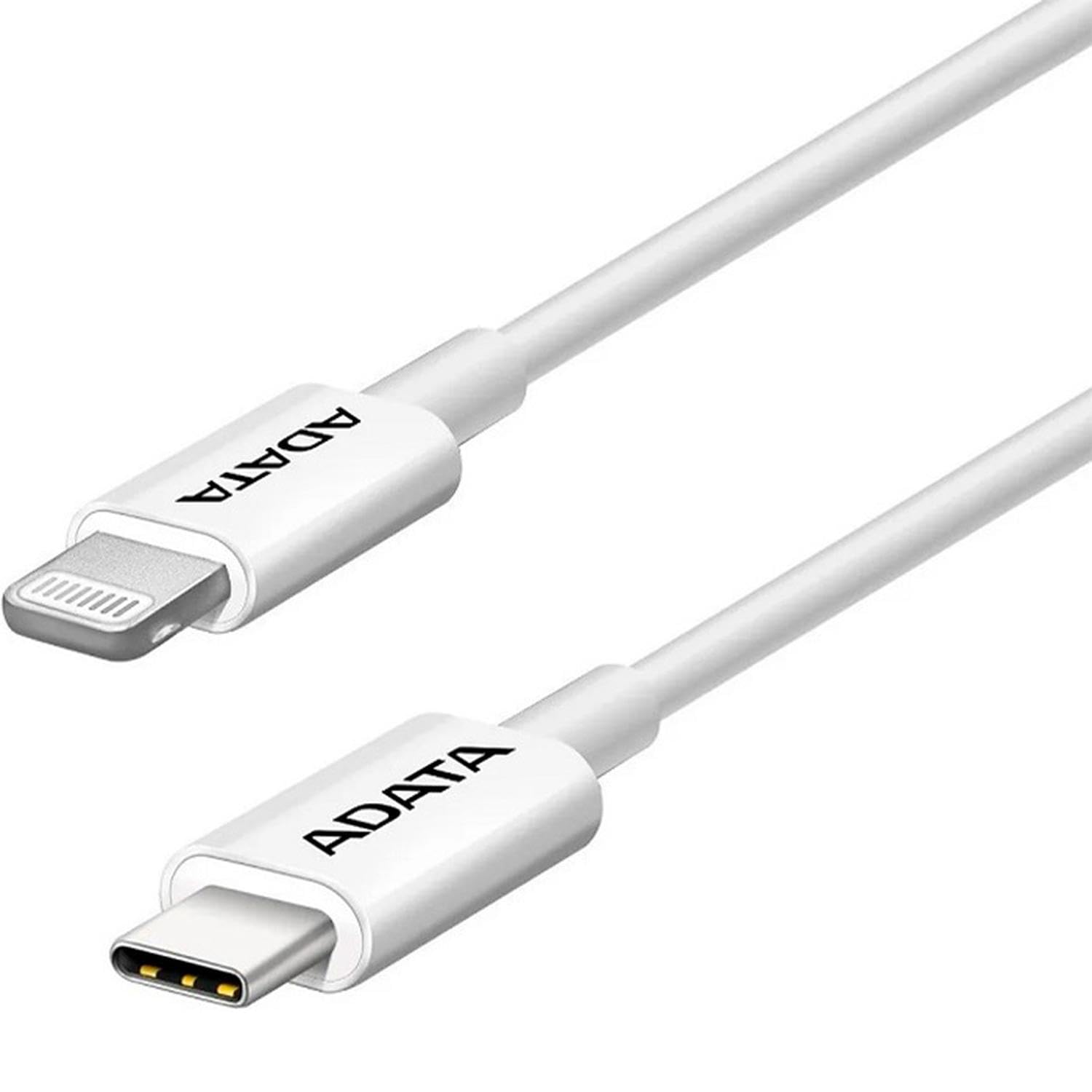 ADATA Cable USB 2.0 Tipo C USB-C Lightning Carga Rapida Compatible con iPhone AMFICPL-1M-CWH
