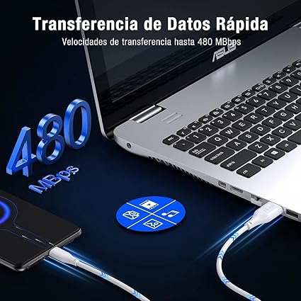 Cable USB Tipo C 1 Hora 5A