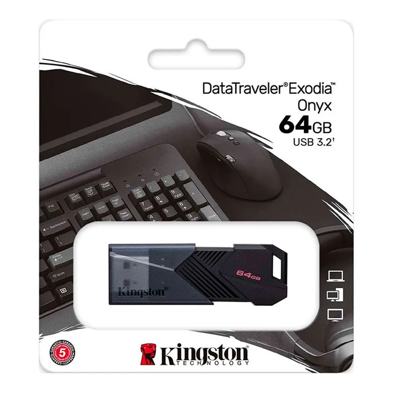 Memoria Usb-a Kingston Datatraveler Exodia Onyx 3.2 gen1 64 Gb 128 Gb 256 Gb