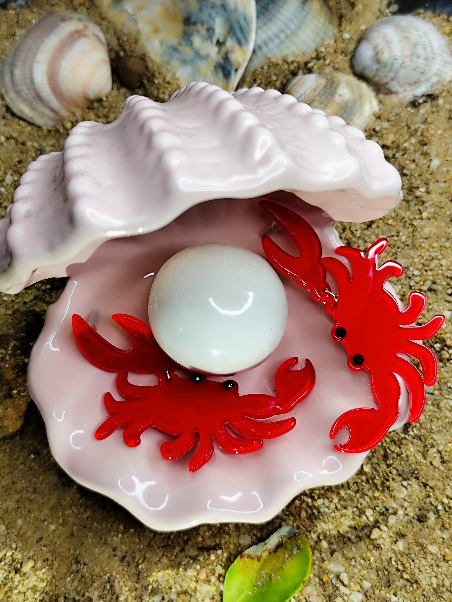 Pendientes de Cangrejo rojo