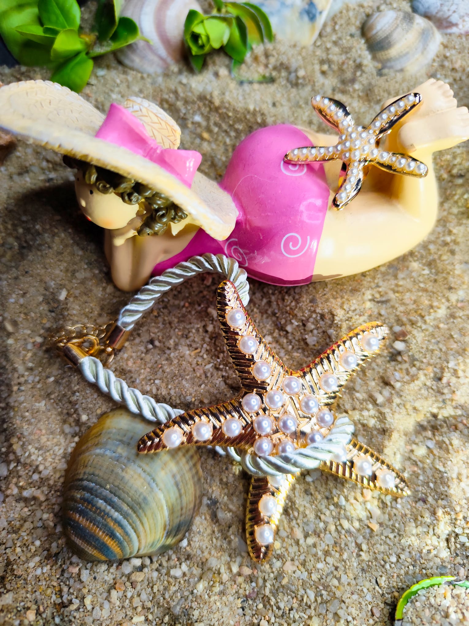 Pulsera y anillo con perlas