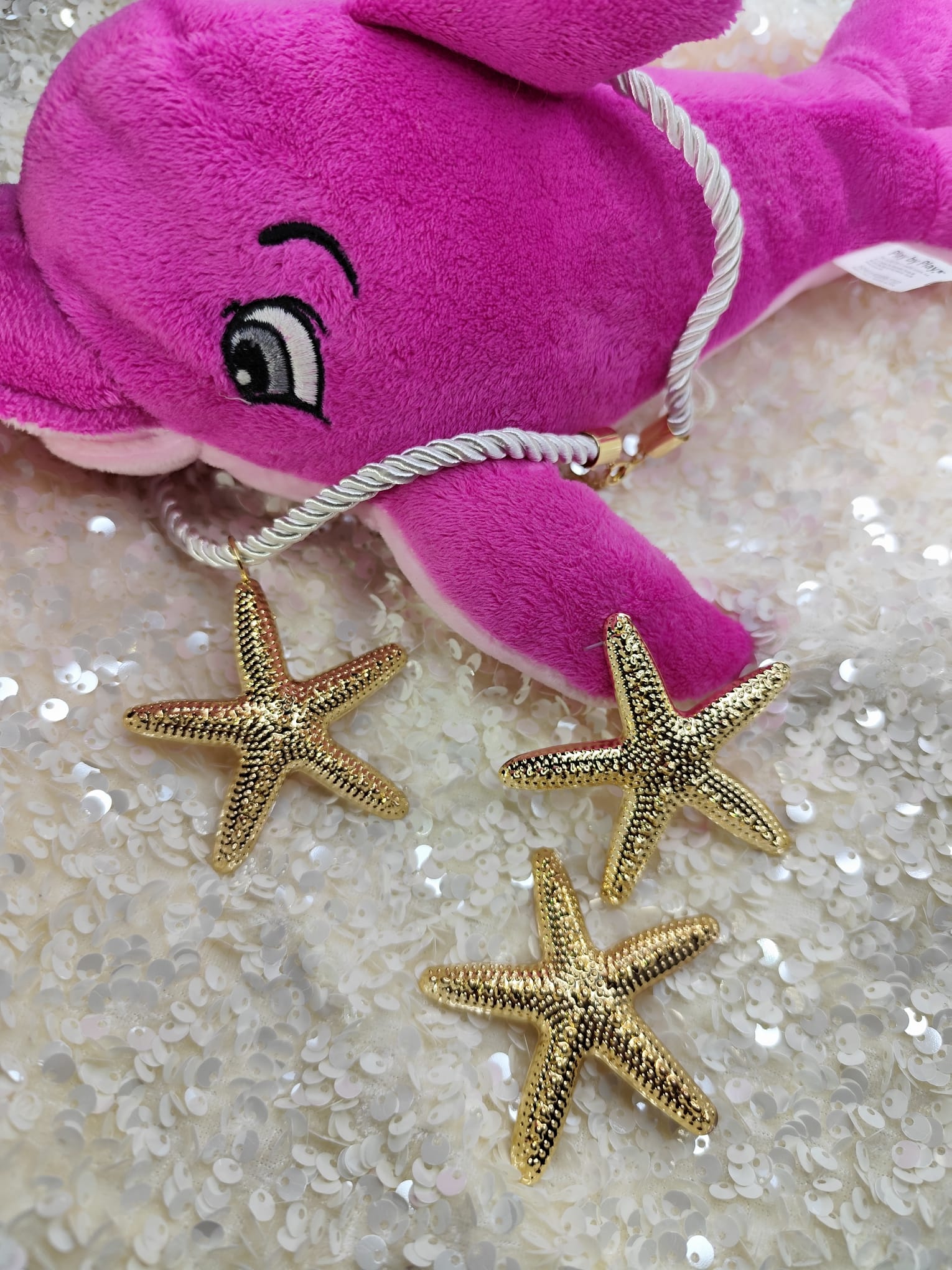 Collar y pendientes estrella de mar dorados
