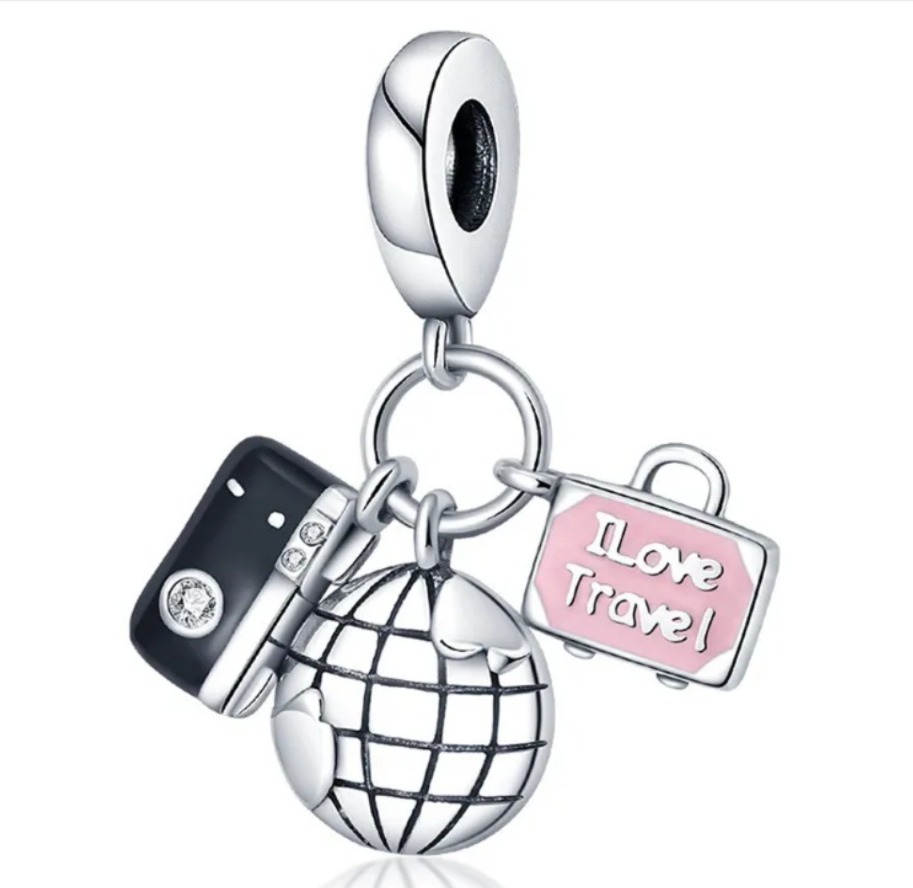 Charm para pulsera "I love travel"