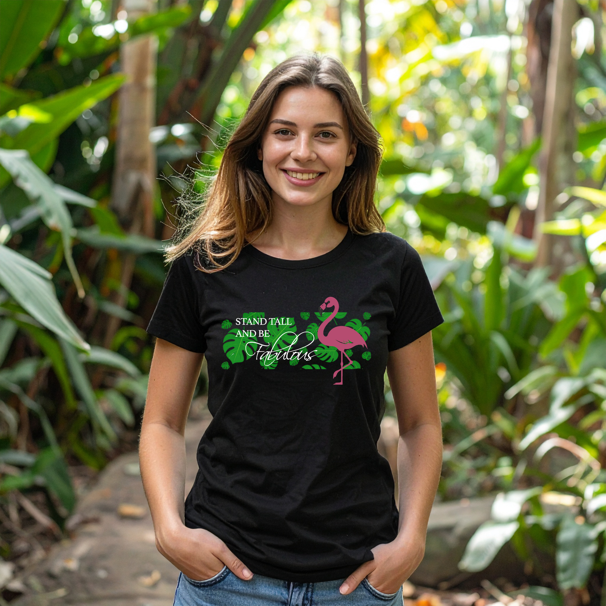 Stand Tall and Be Fabulous, Flamingo T-shirt