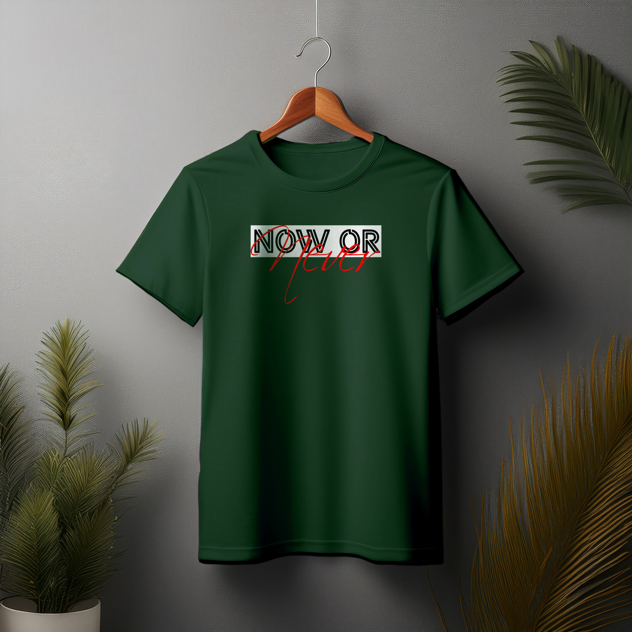 Green 'Now Or Never' T-shirt