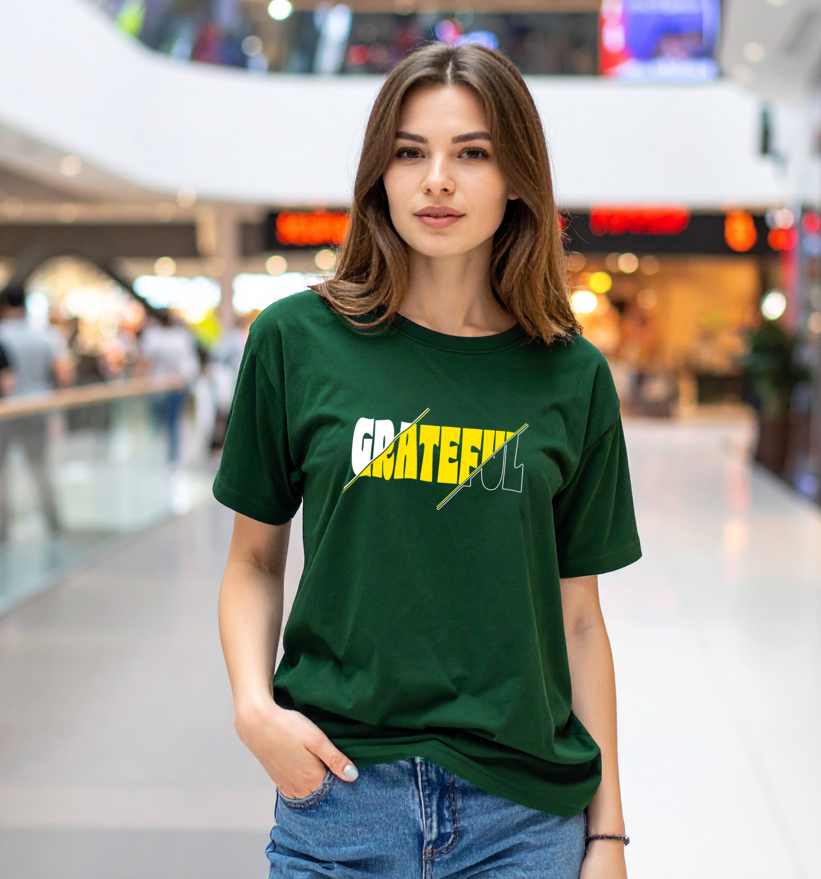 Green 'Grateful' T-Shirt