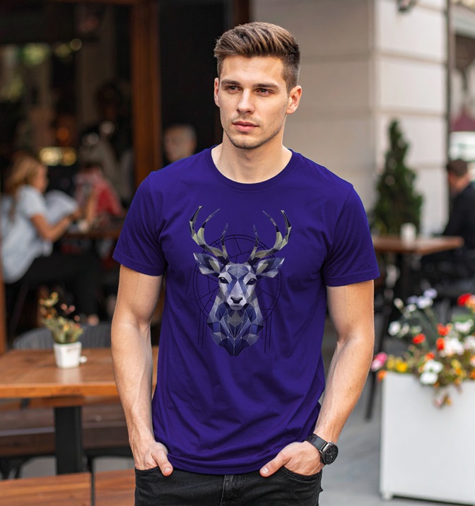 Men's Geometric Deer T-Shirt