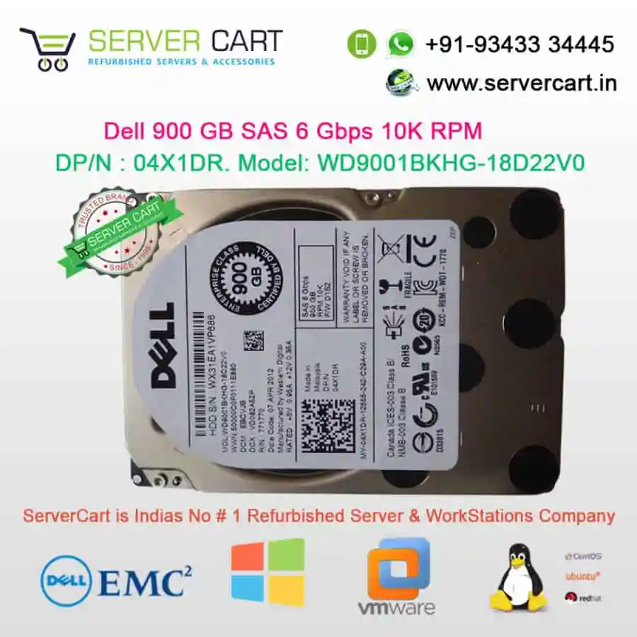 Dell 900GB SAS 10K RPM 6Gbps Hard Drive 04X1DR