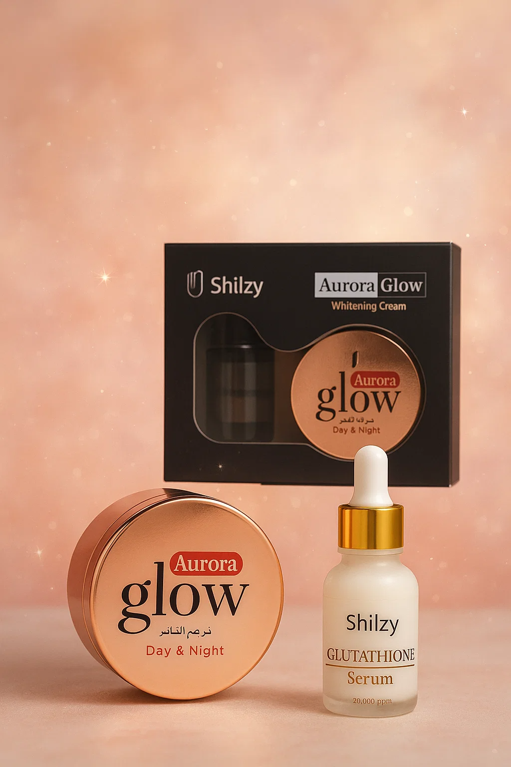 AURORA GLOW  WHITENING CREAM AND SERUM 