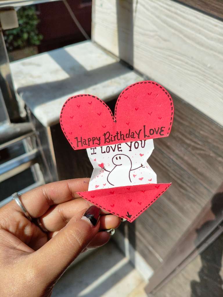 Heart b'day Handmade Card 