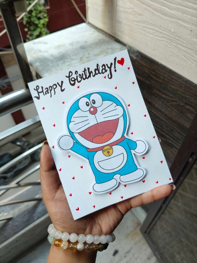 Doremon B'day Handmade Card 