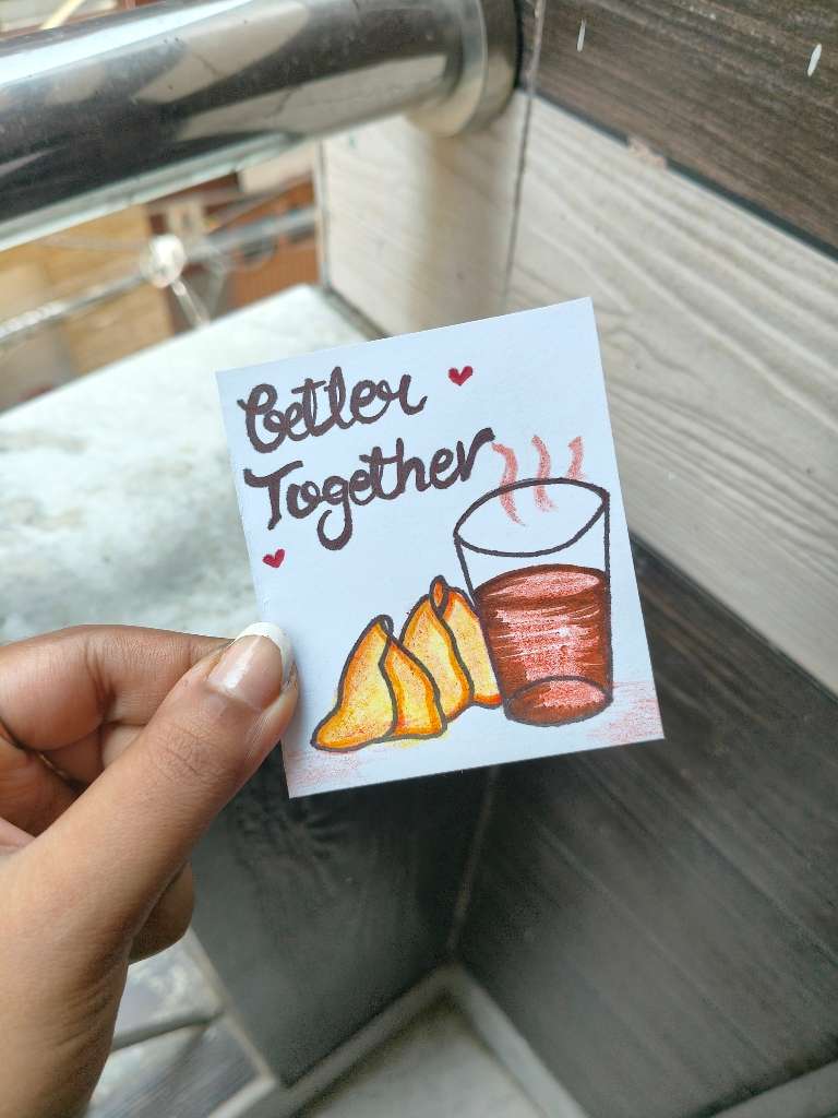 Better Together Chai Samosa Handmade Card 