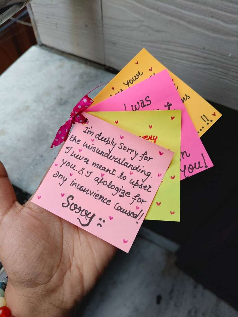 Sorry Sticky Notes Cards