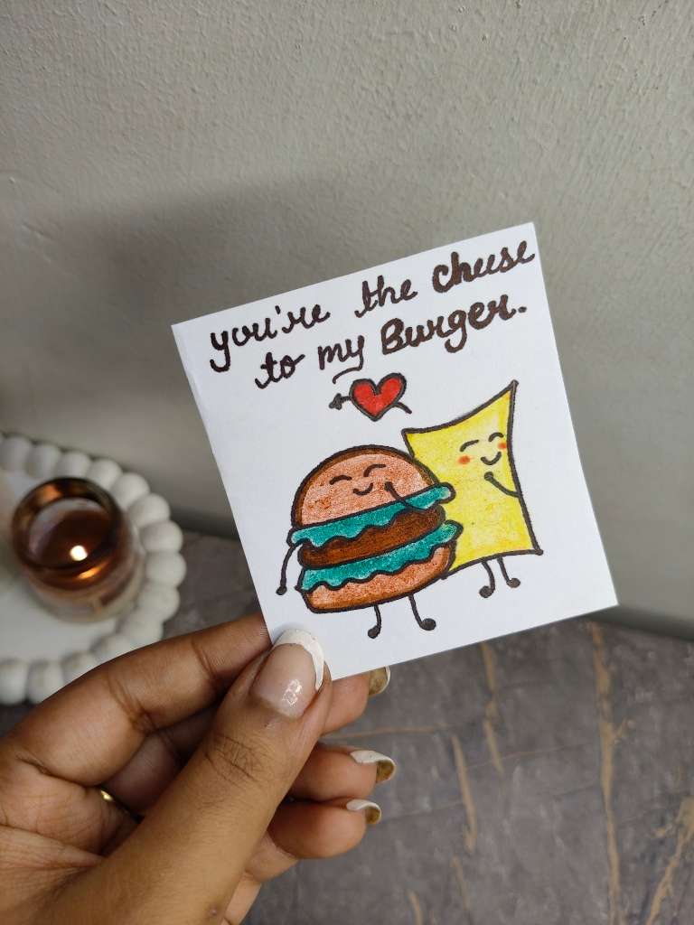 Burger Cheese Handmade Card 