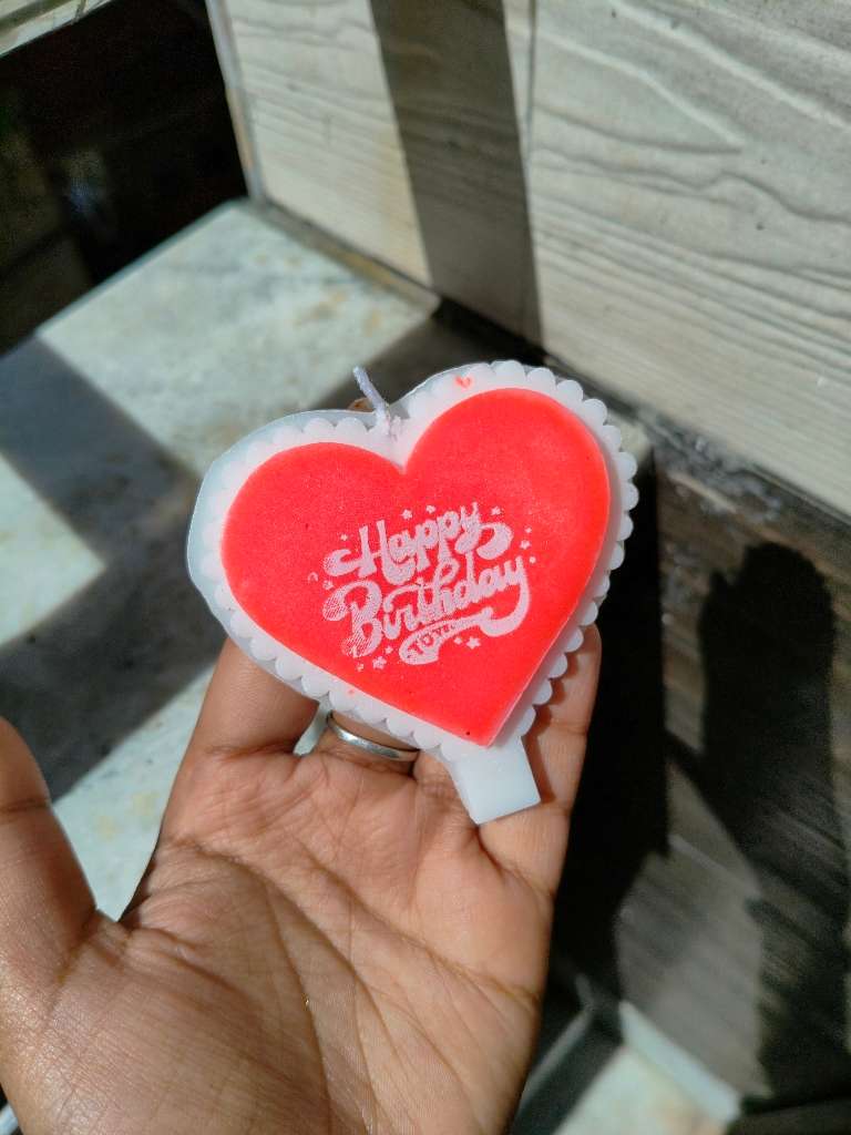 Happy Birthday Heart Candle 