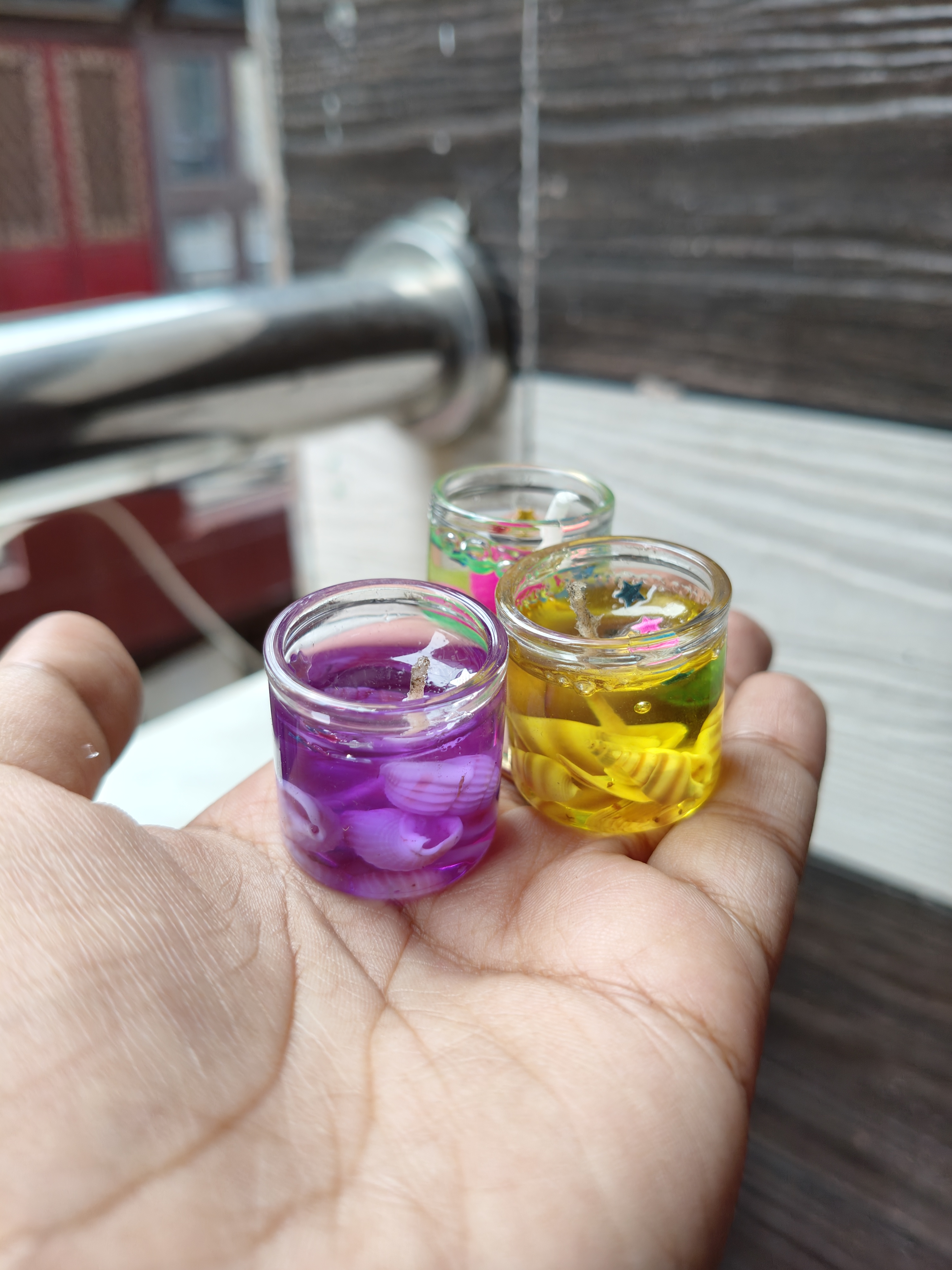 Mini Sea Shell & Glitter Candle Jar