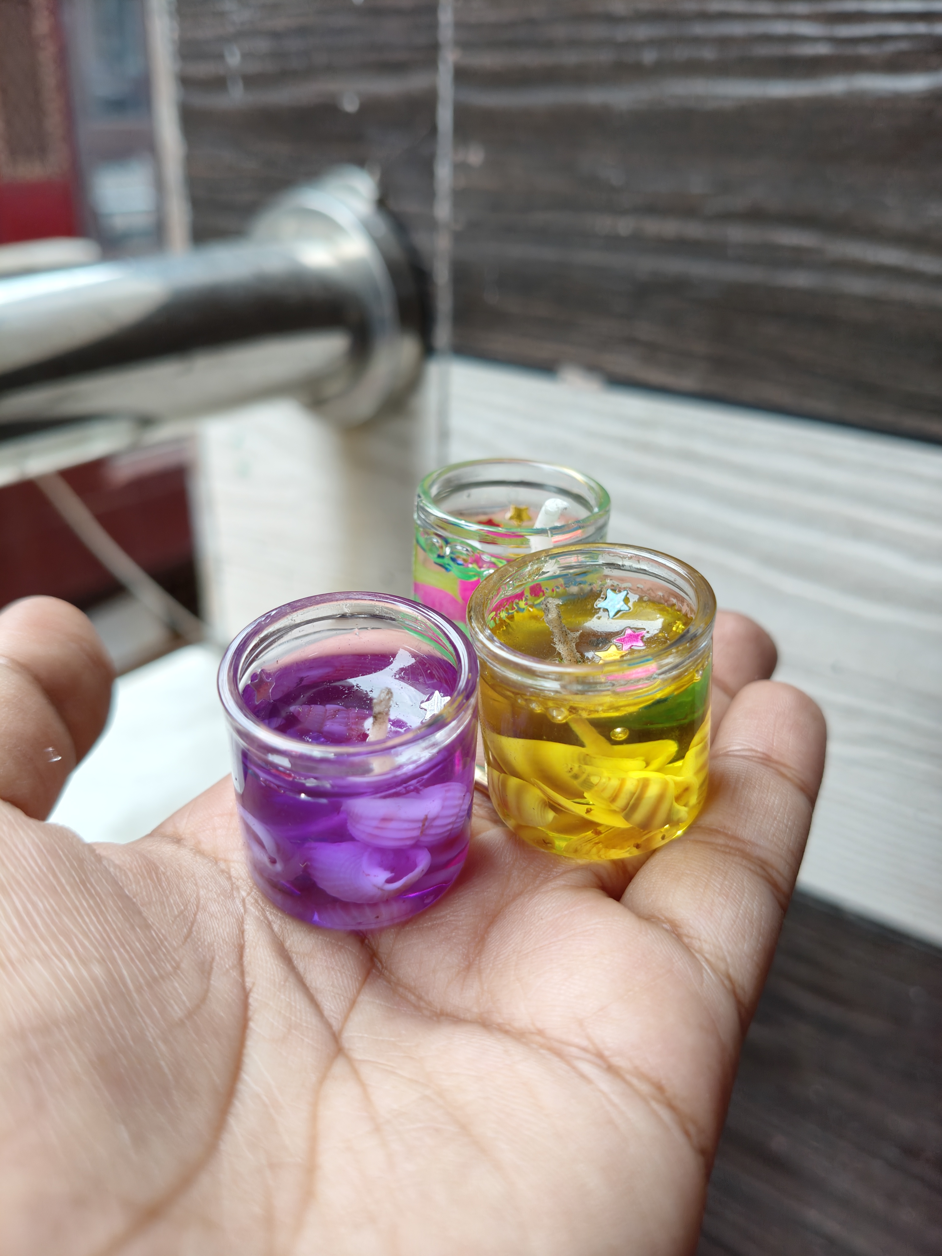 Mini Sea Shell & Glitter Candle Jar