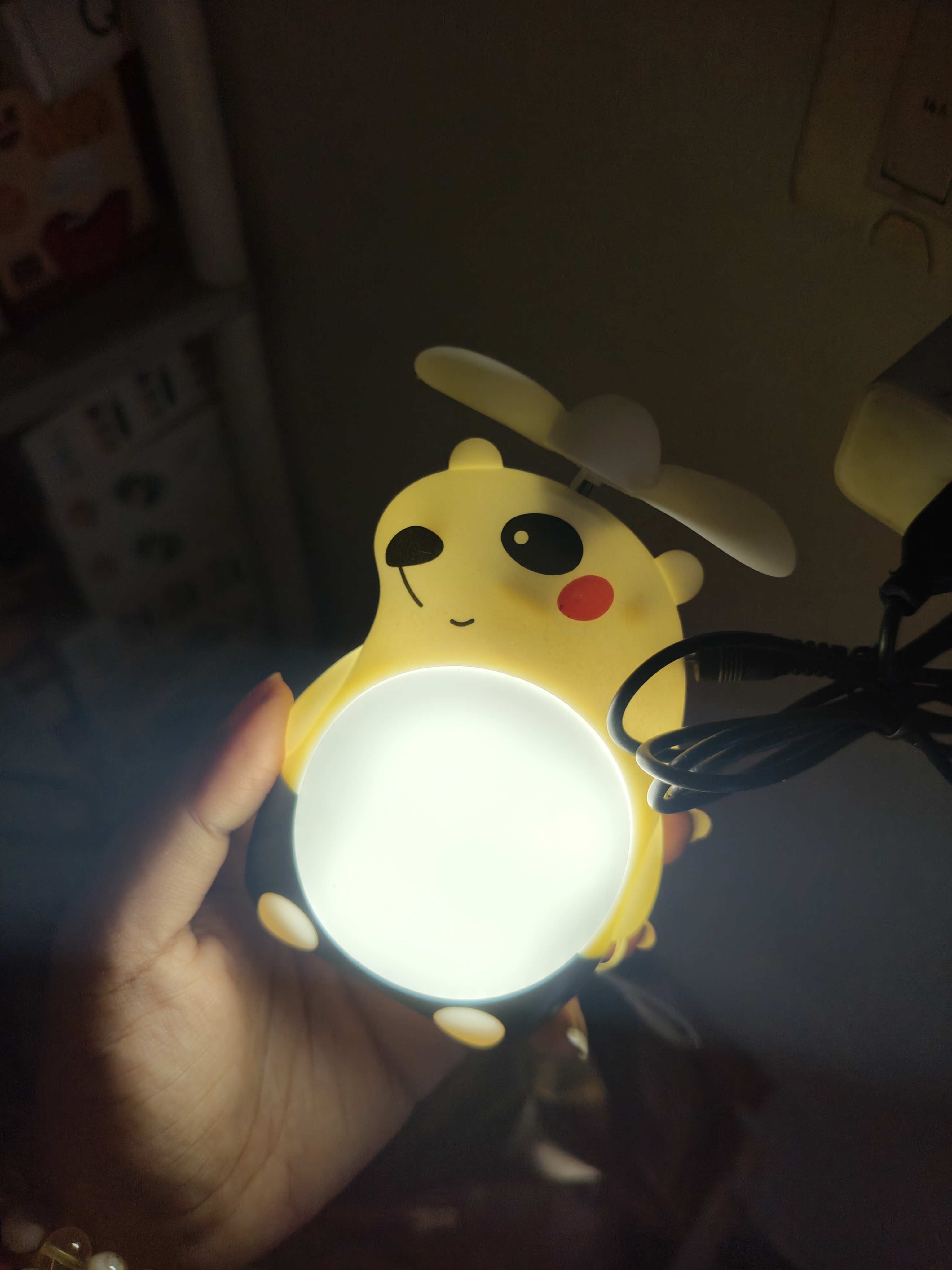 Pig Panda Bear Fan with Light 