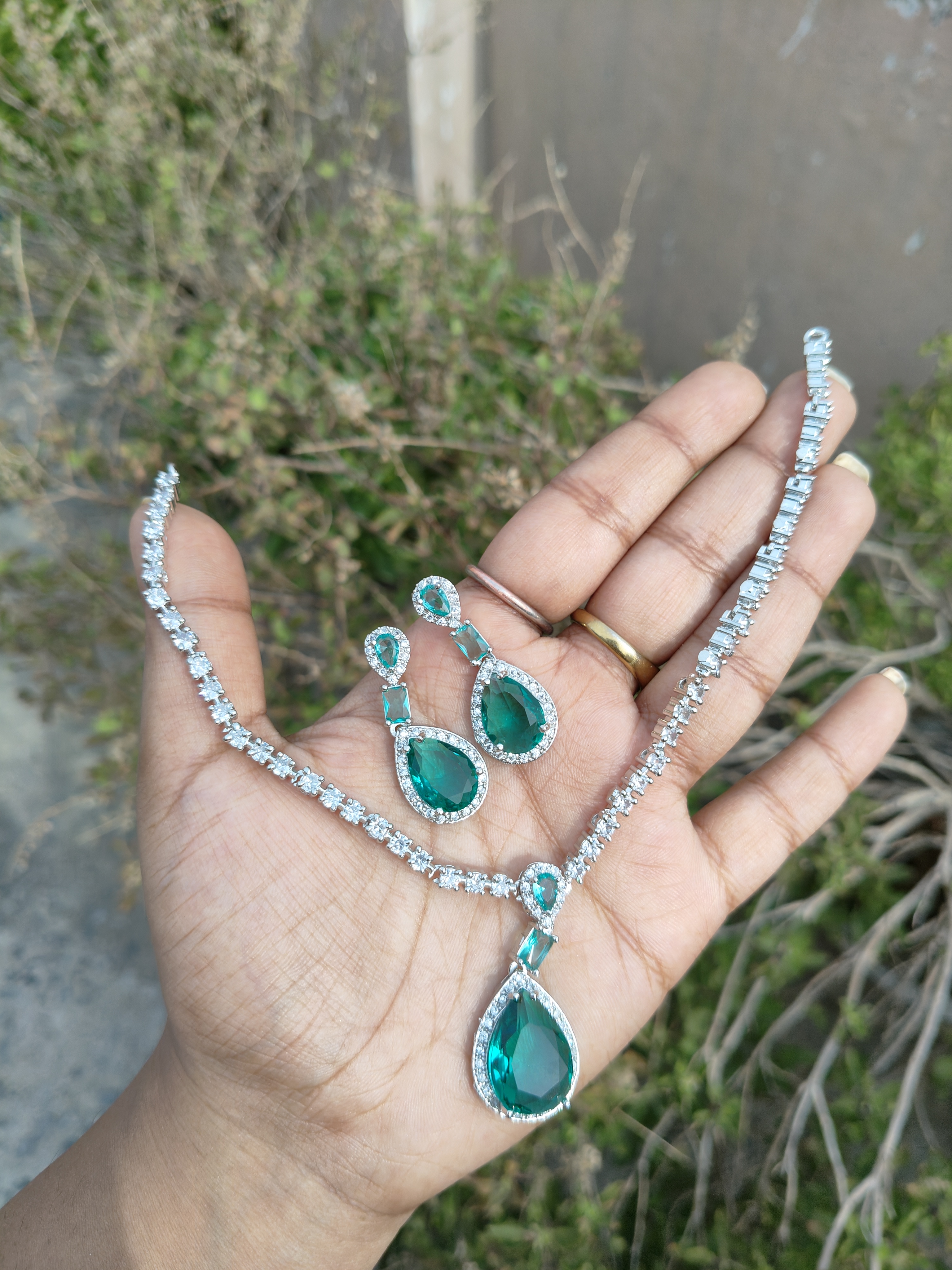 American Diamond Small Drop Necklace 