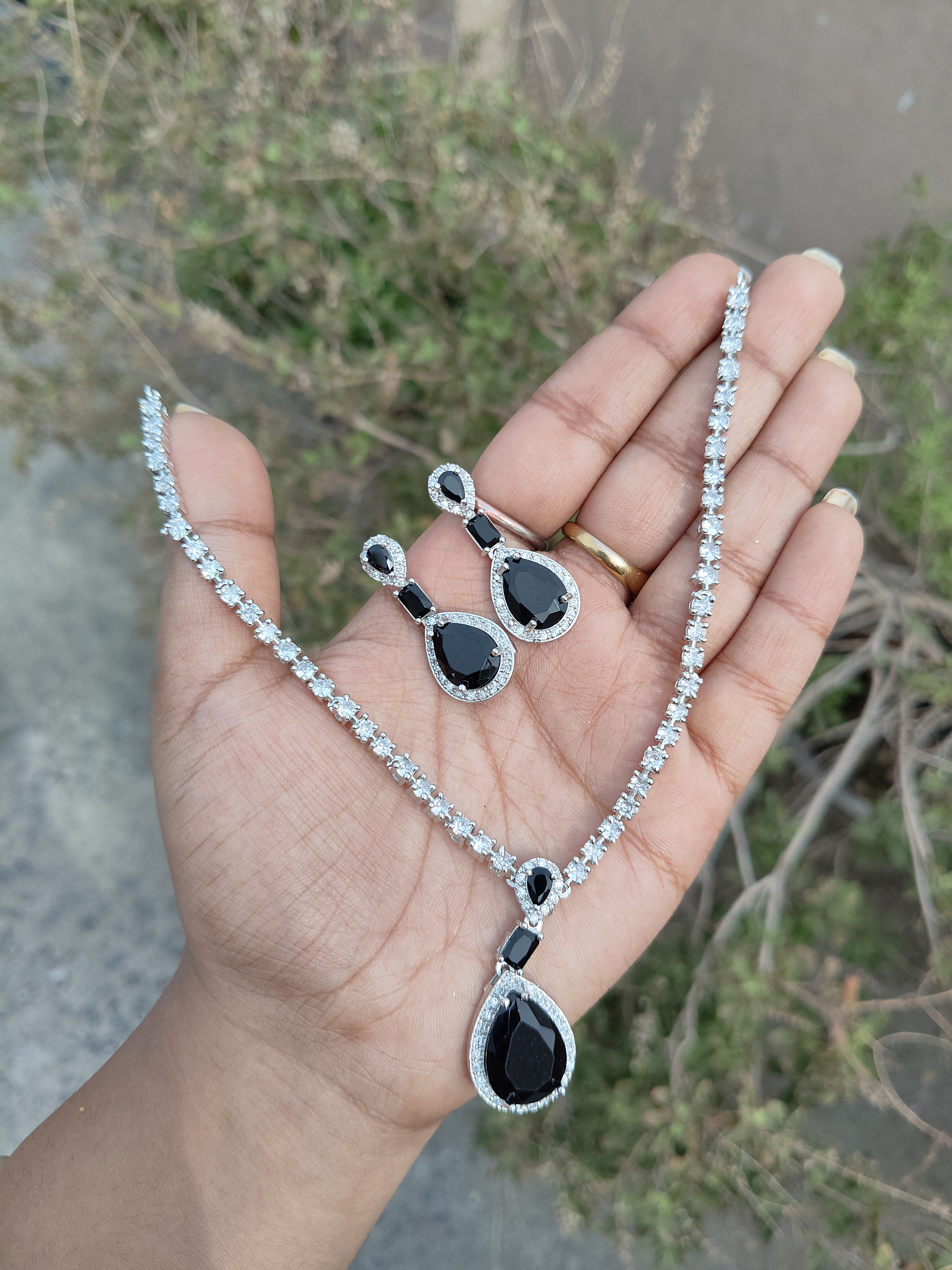 American Diamond Small Drop Necklace 