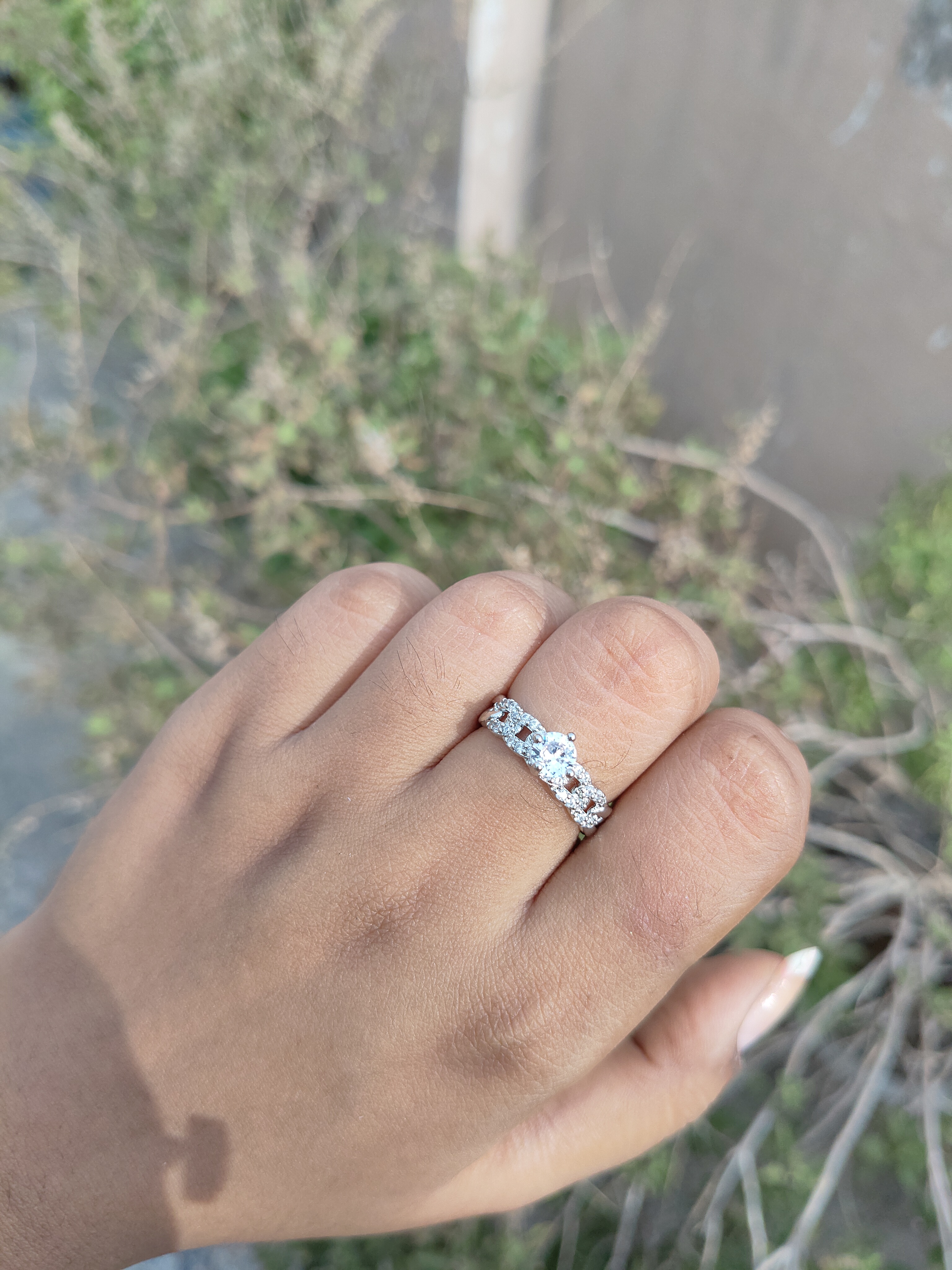 American Diamond Chain Stone Ring