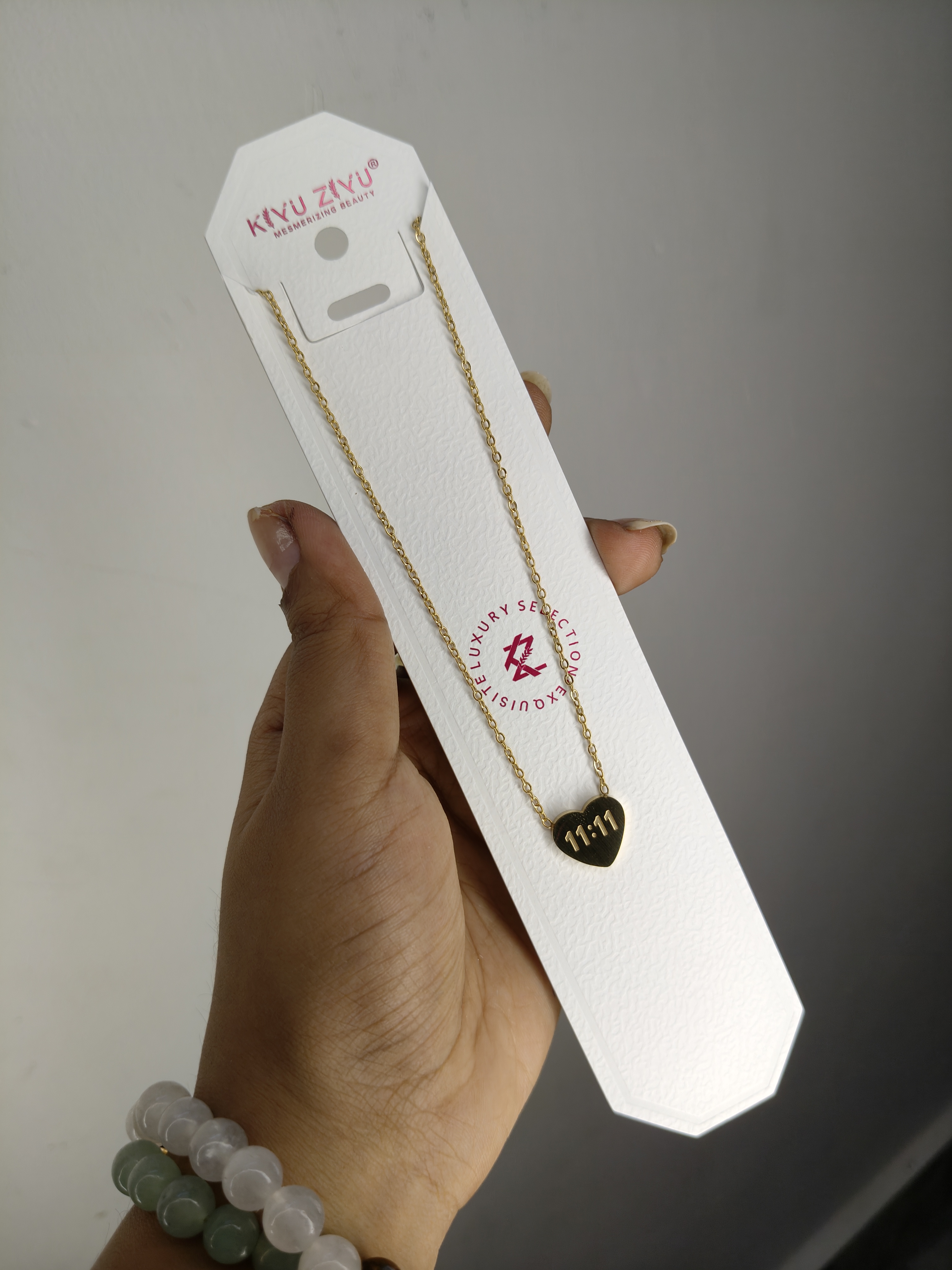 Anti-Tarnish Heart 11:11 Pendant 1