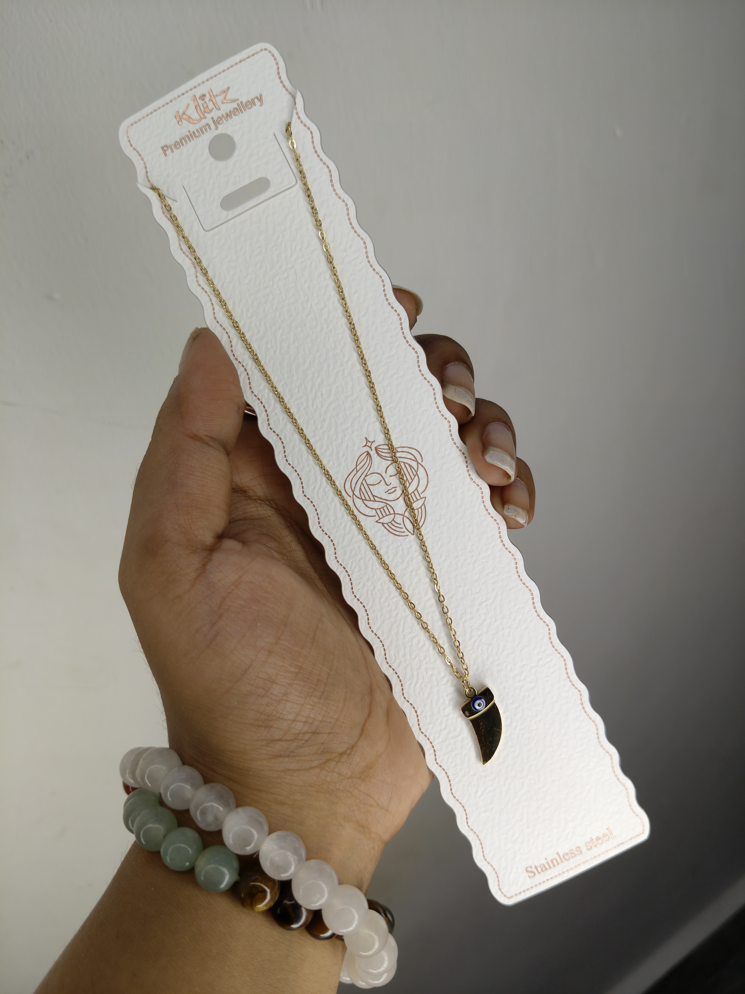 Anti-Tarnish Knife Evil eye Pendant 