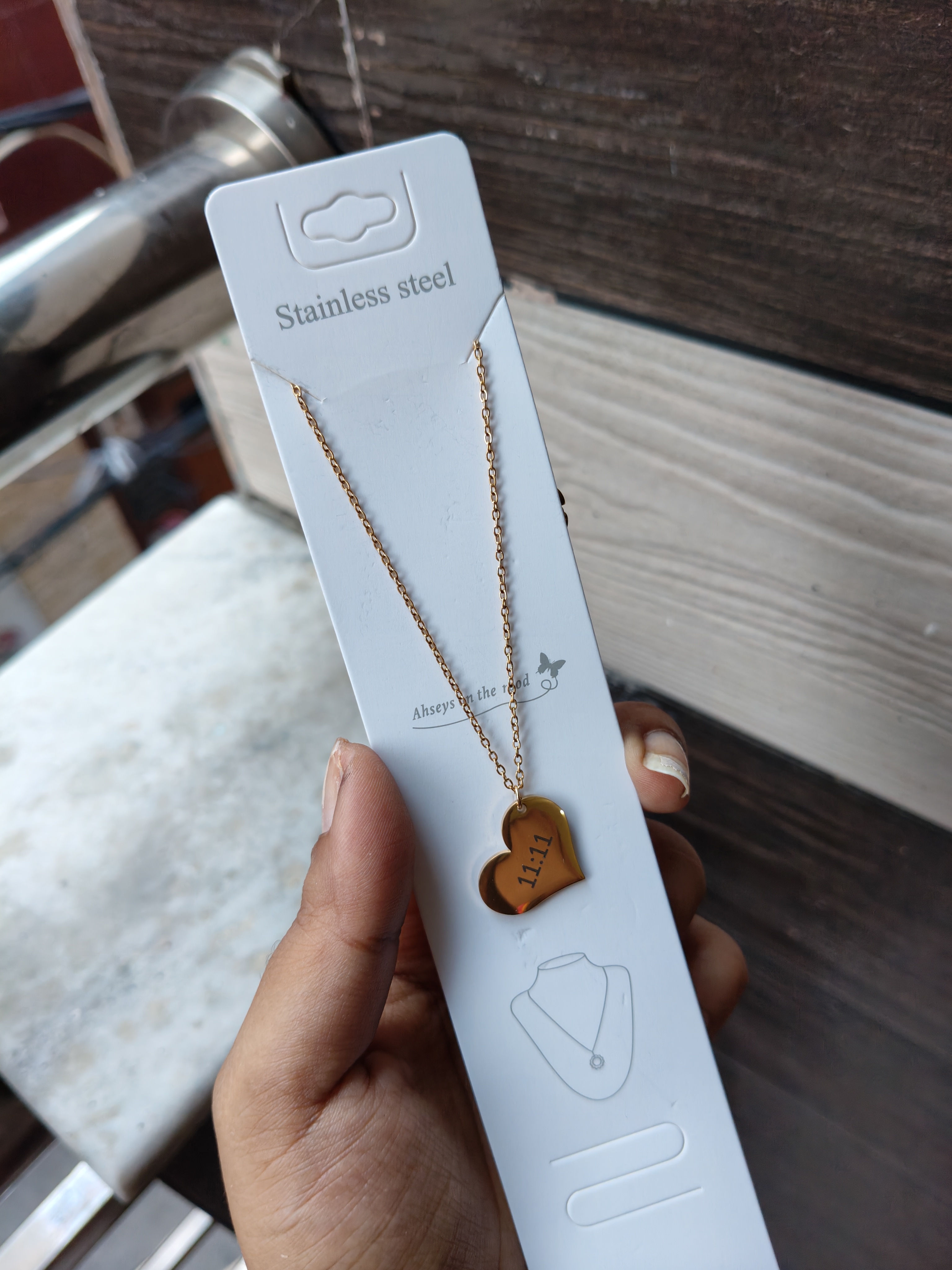 Anti-Tarnish Heart 11:11 Pendant 2