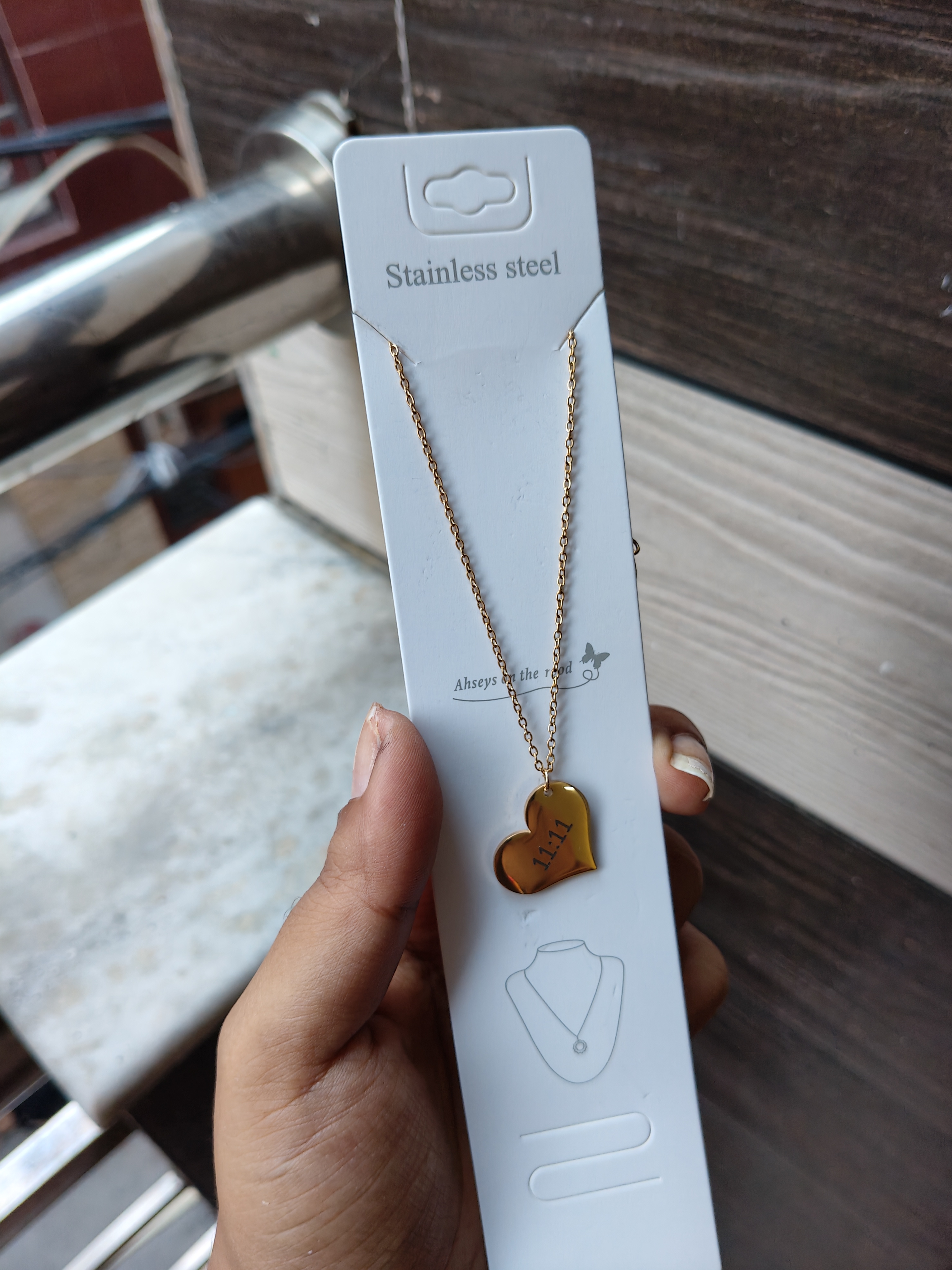 Anti-Tarnish Heart 11:11 Pendant 2