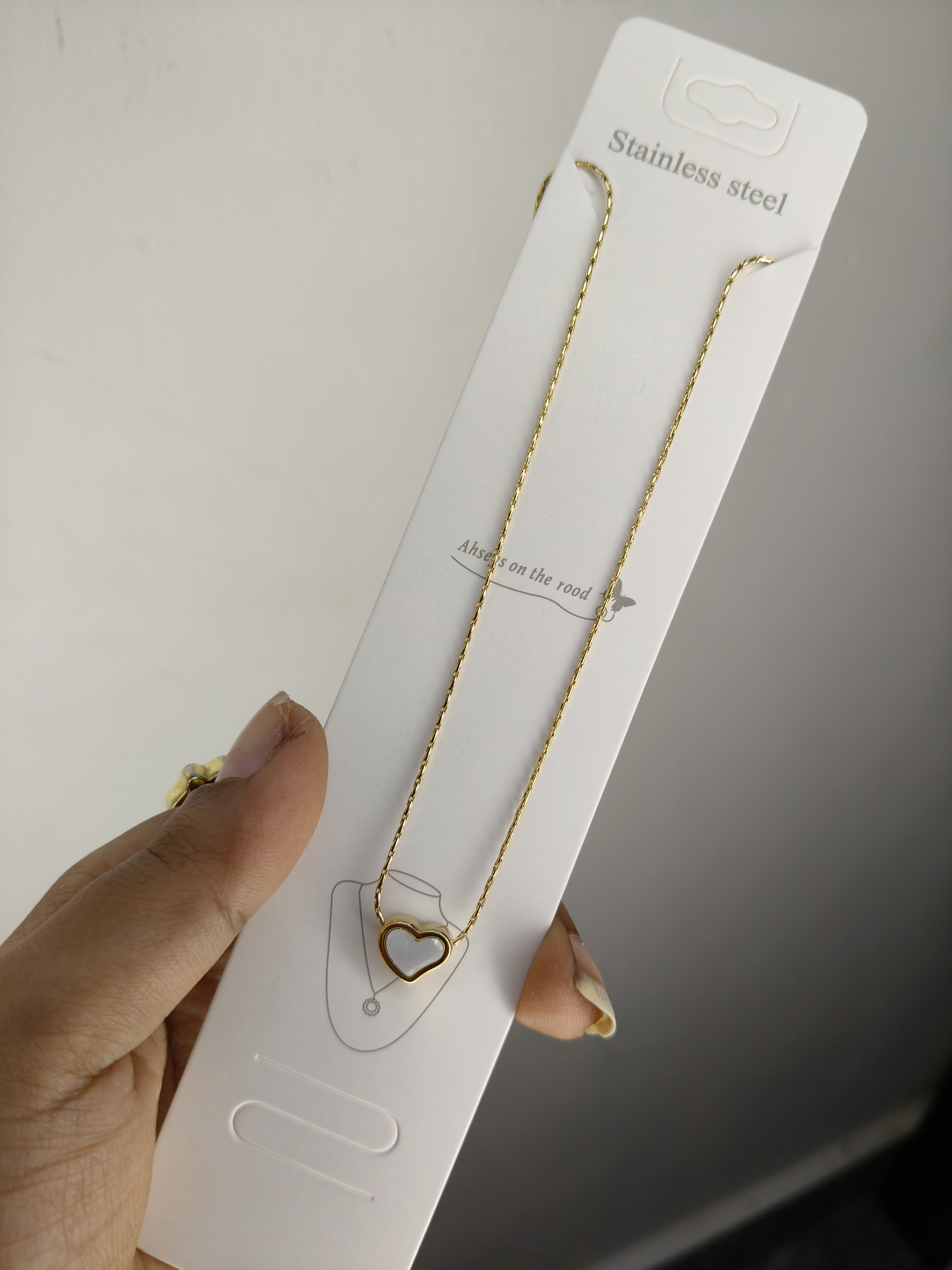 Anti-Tarnish Mini Heart Chain Pendant 