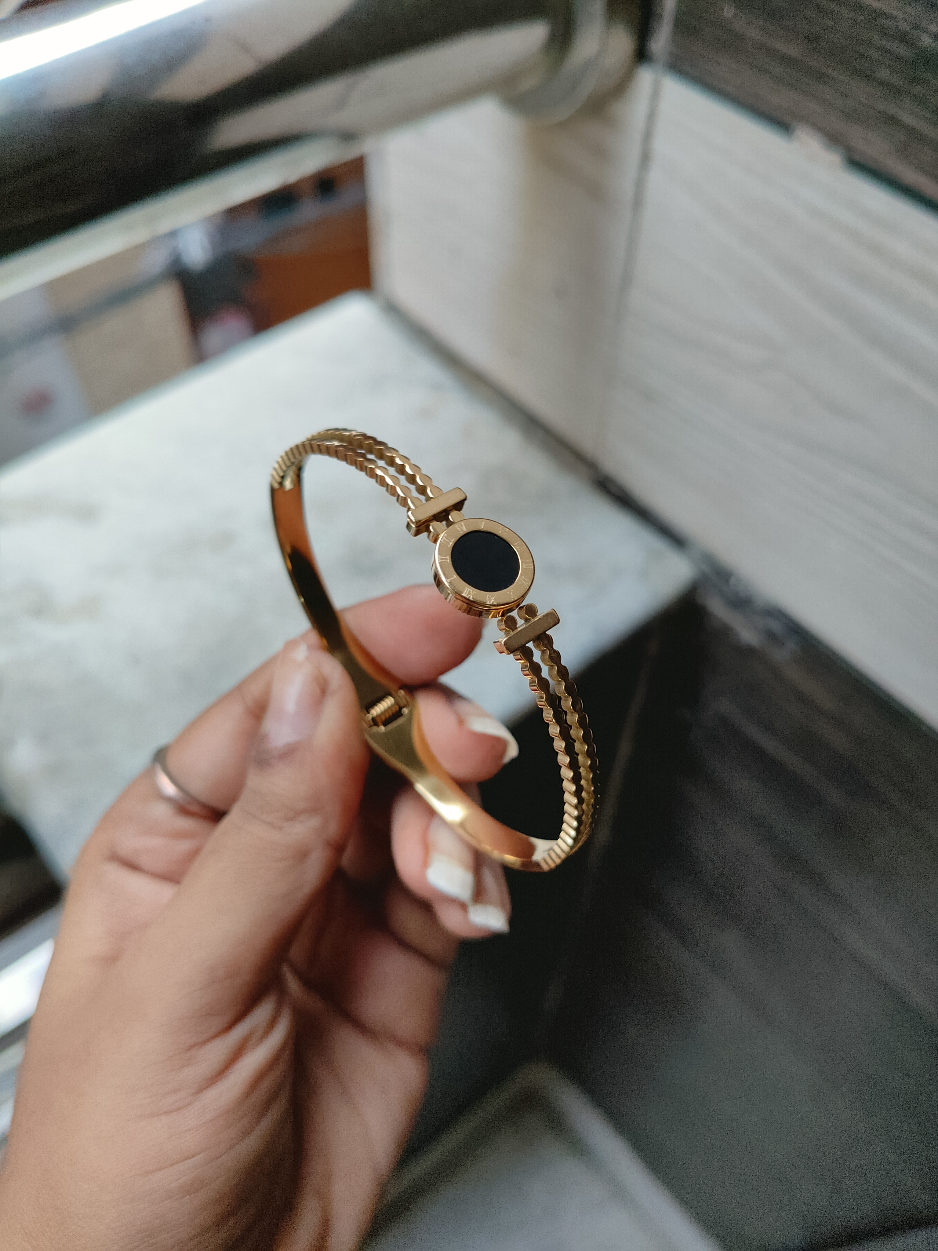 Anti-Tarnish Black Coin Kada Braclete 