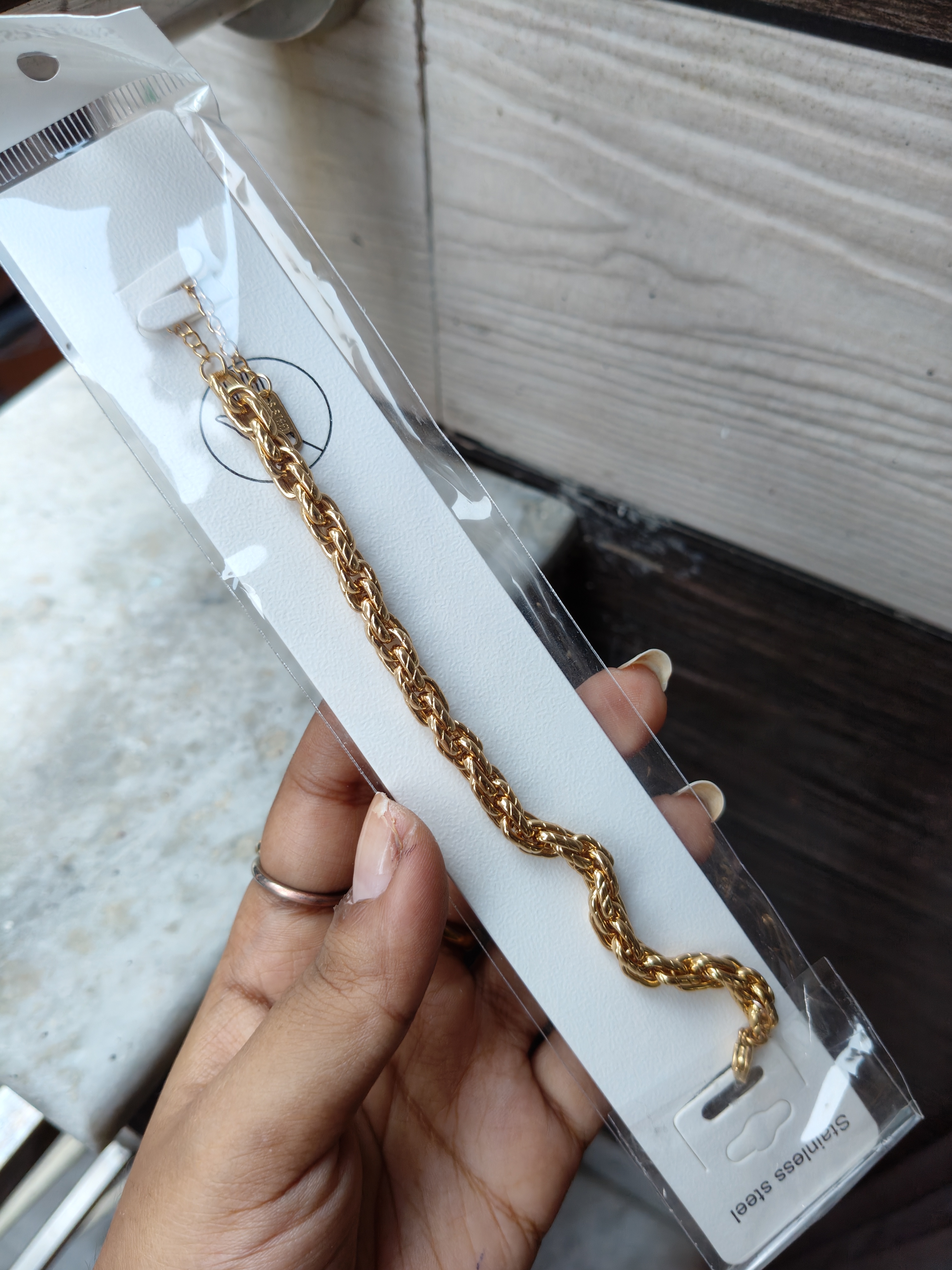 Anti-Tarnish Chain Rope Braclete Men