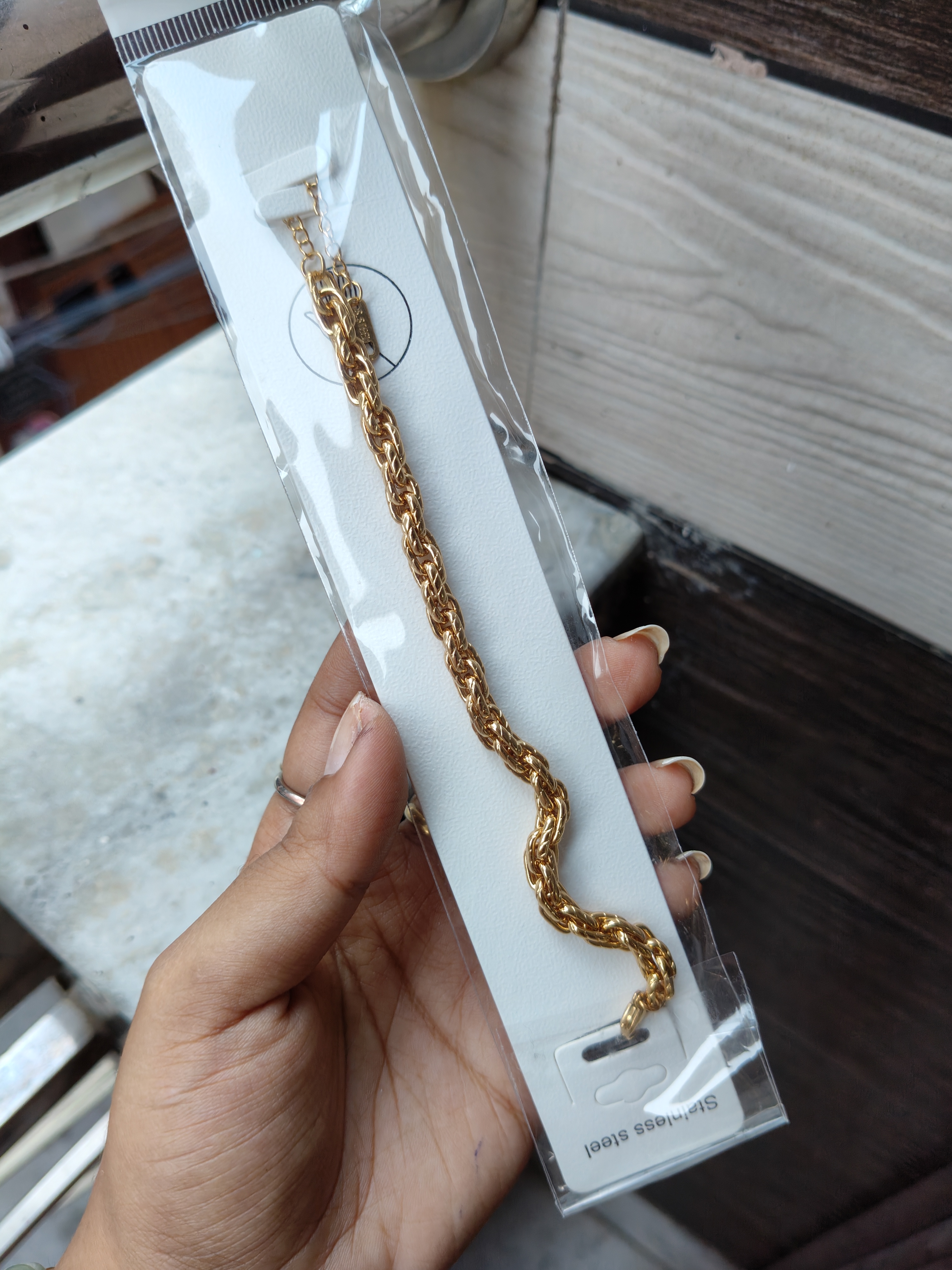 Anti-Tarnish Chain Rope Braclete Men