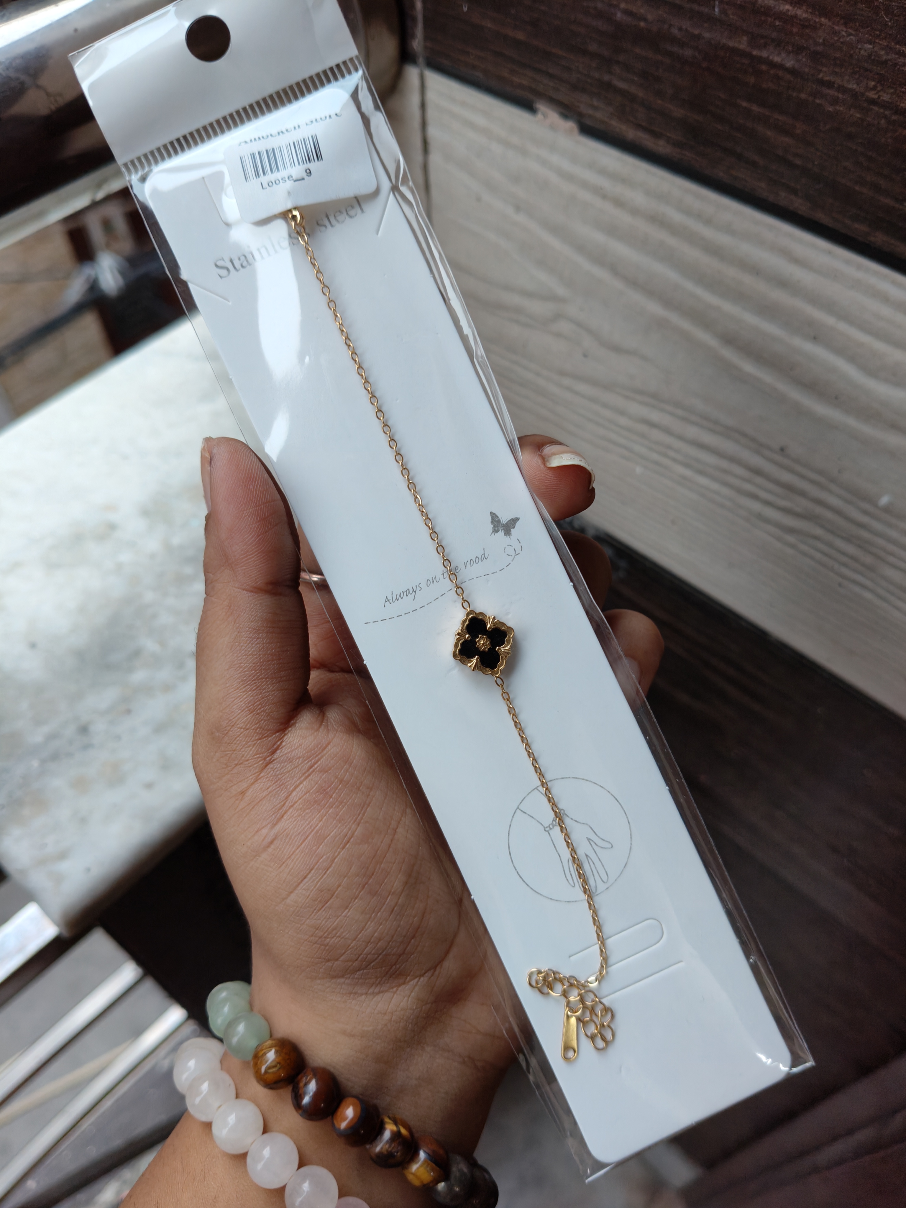 Anti-Tarnish Single Flower Chain Bracelet 