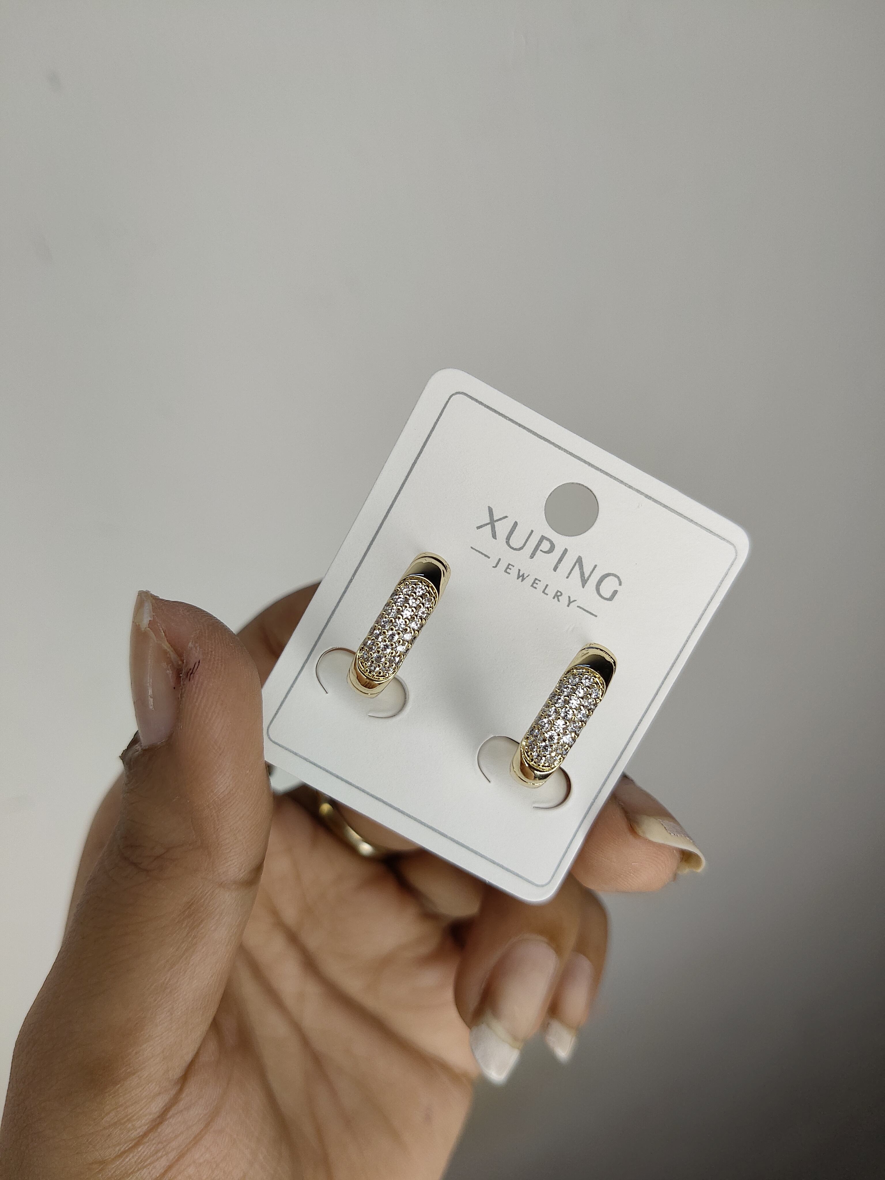 Xuping Small Stone Lock Earrings 