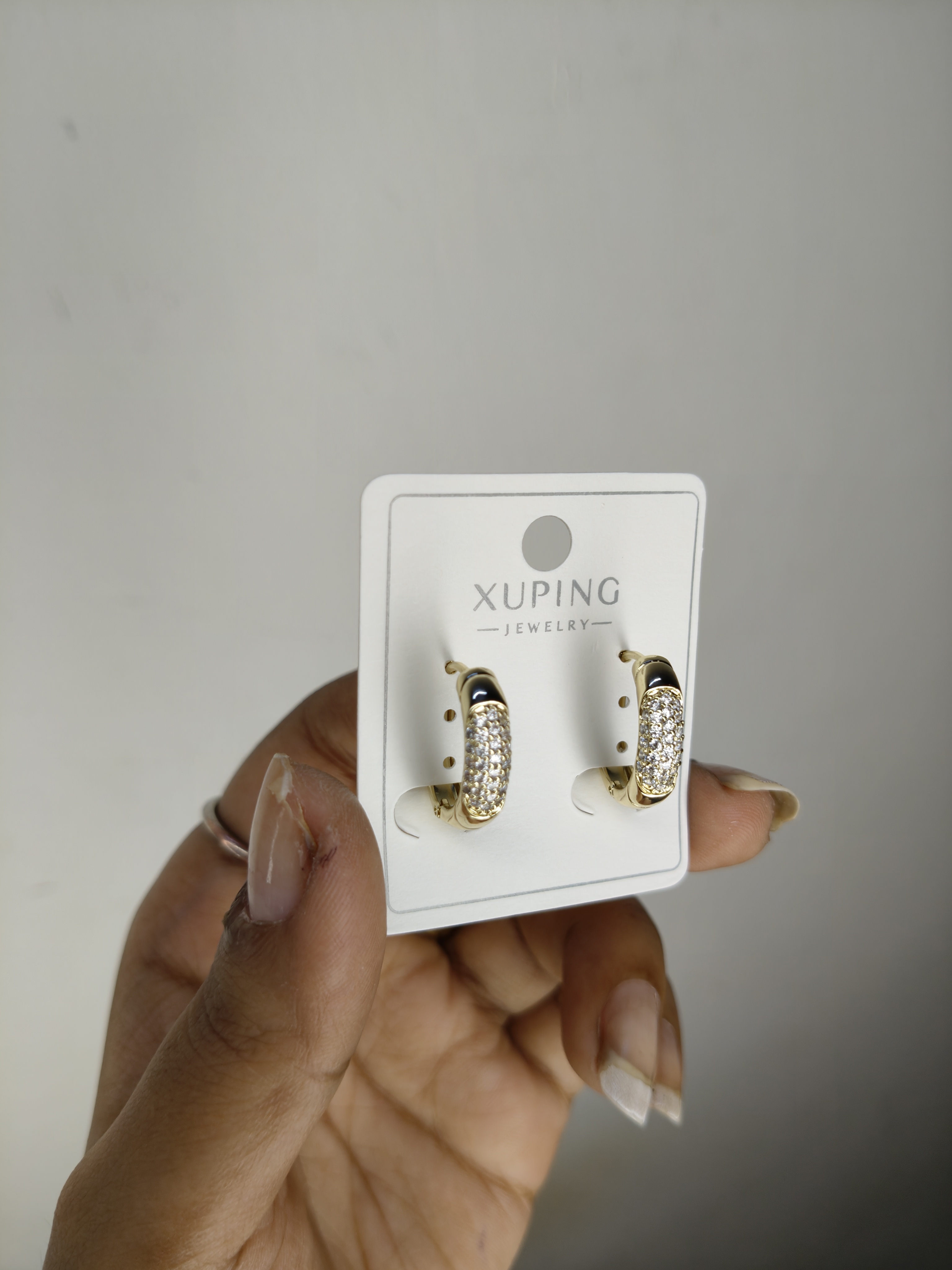 Xuping Small Stone Lock Earrings 