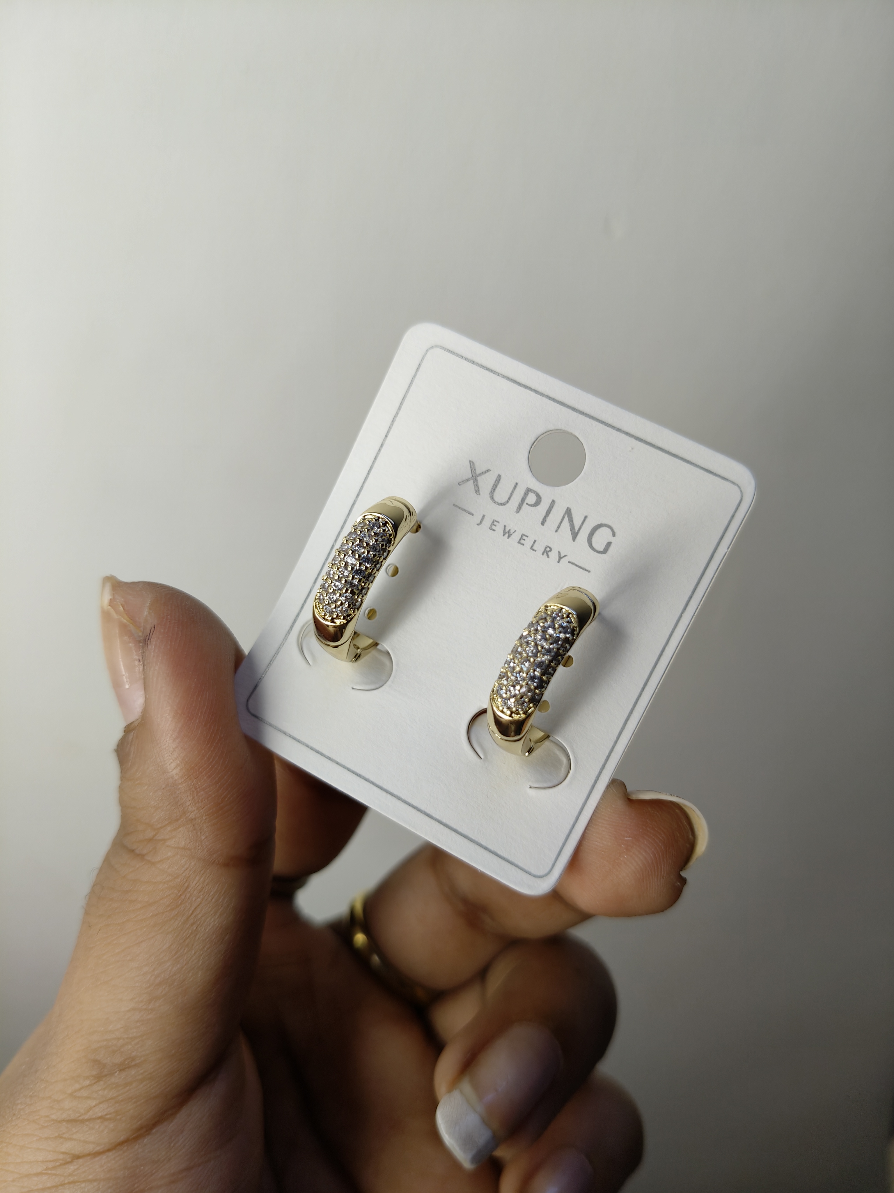 Xuping Small Stone Lock Earrings 