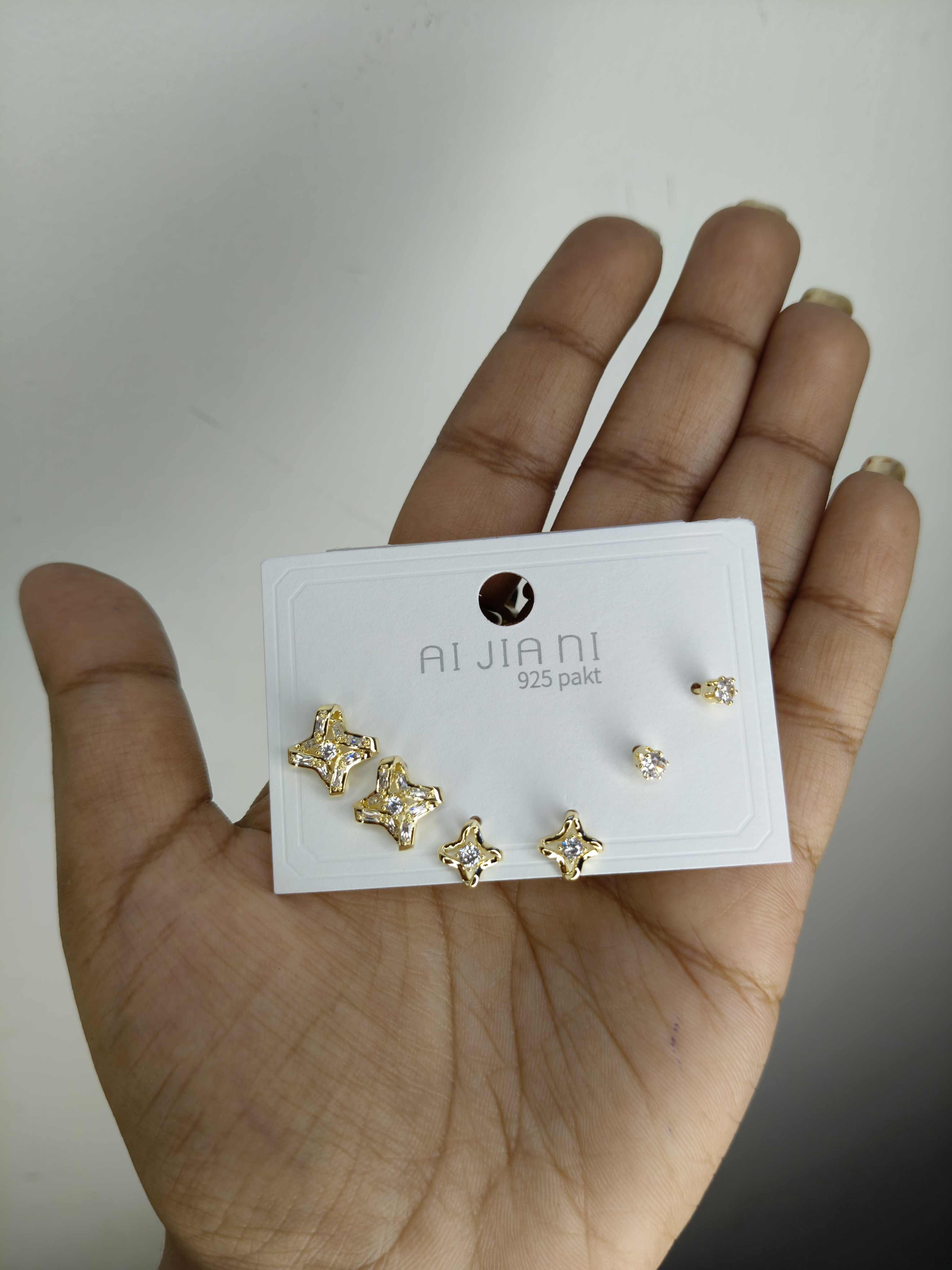 Xuping 3 Piercing Flower earrings set 