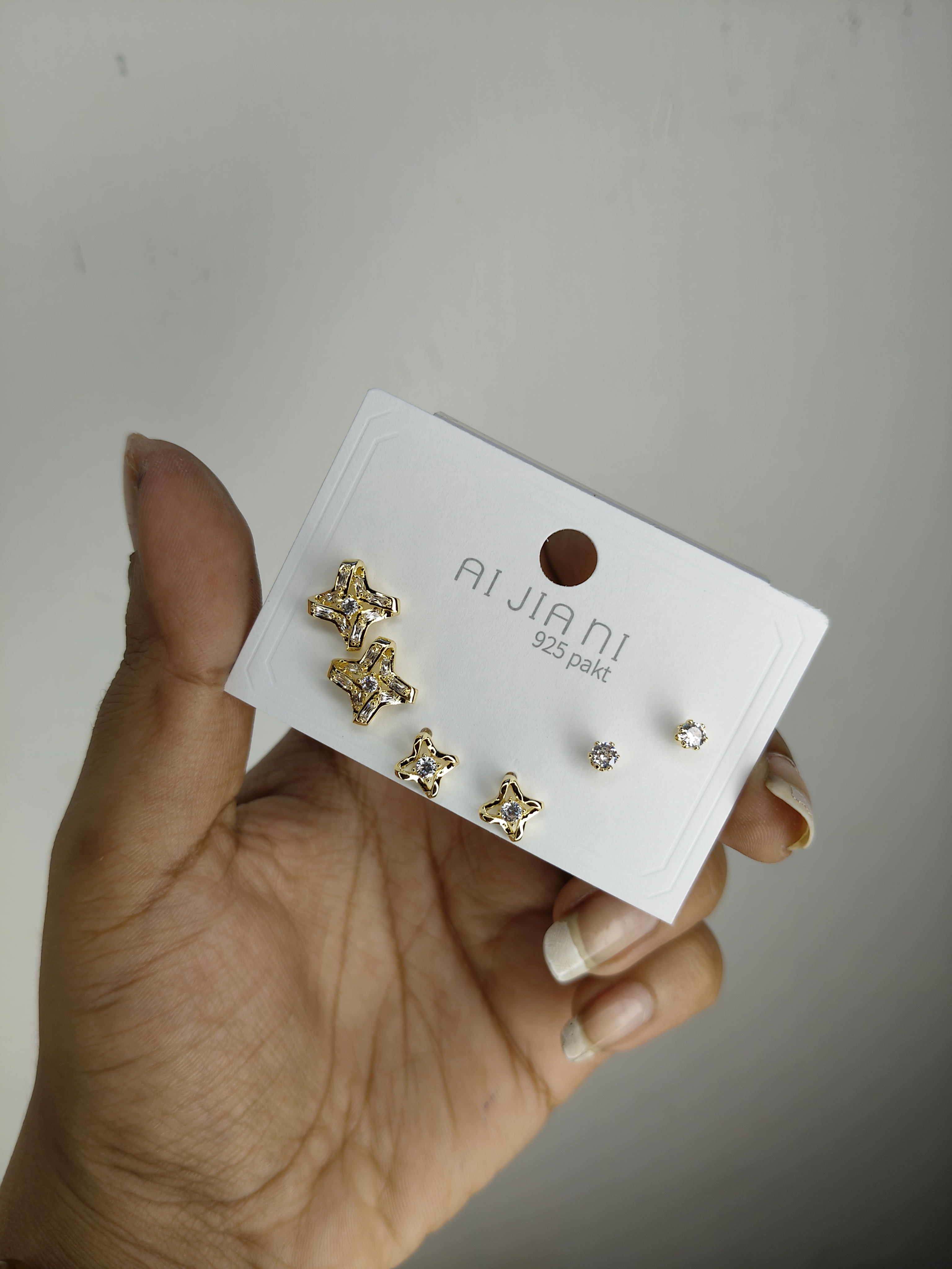 Xuping 3 Piercing Flower earrings set 