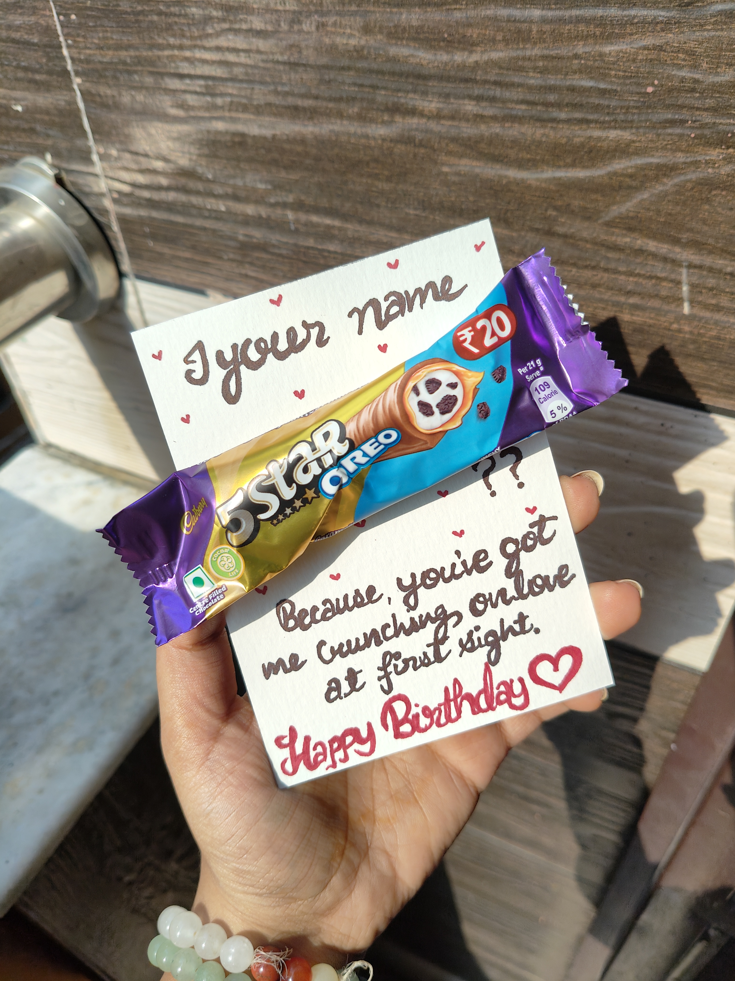 5 star Chocolate Handmade card 