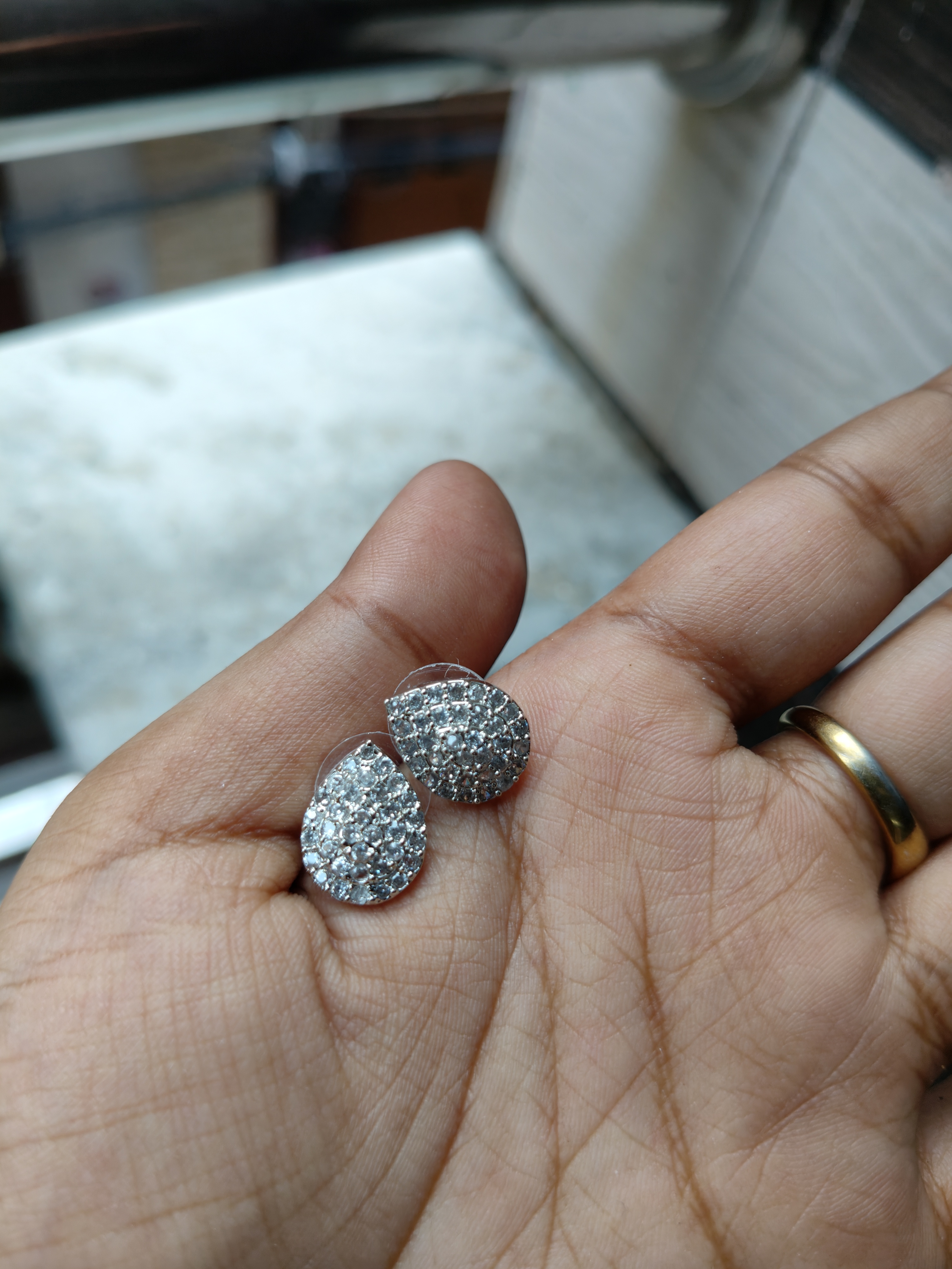 AD Drop Stud Earrings 