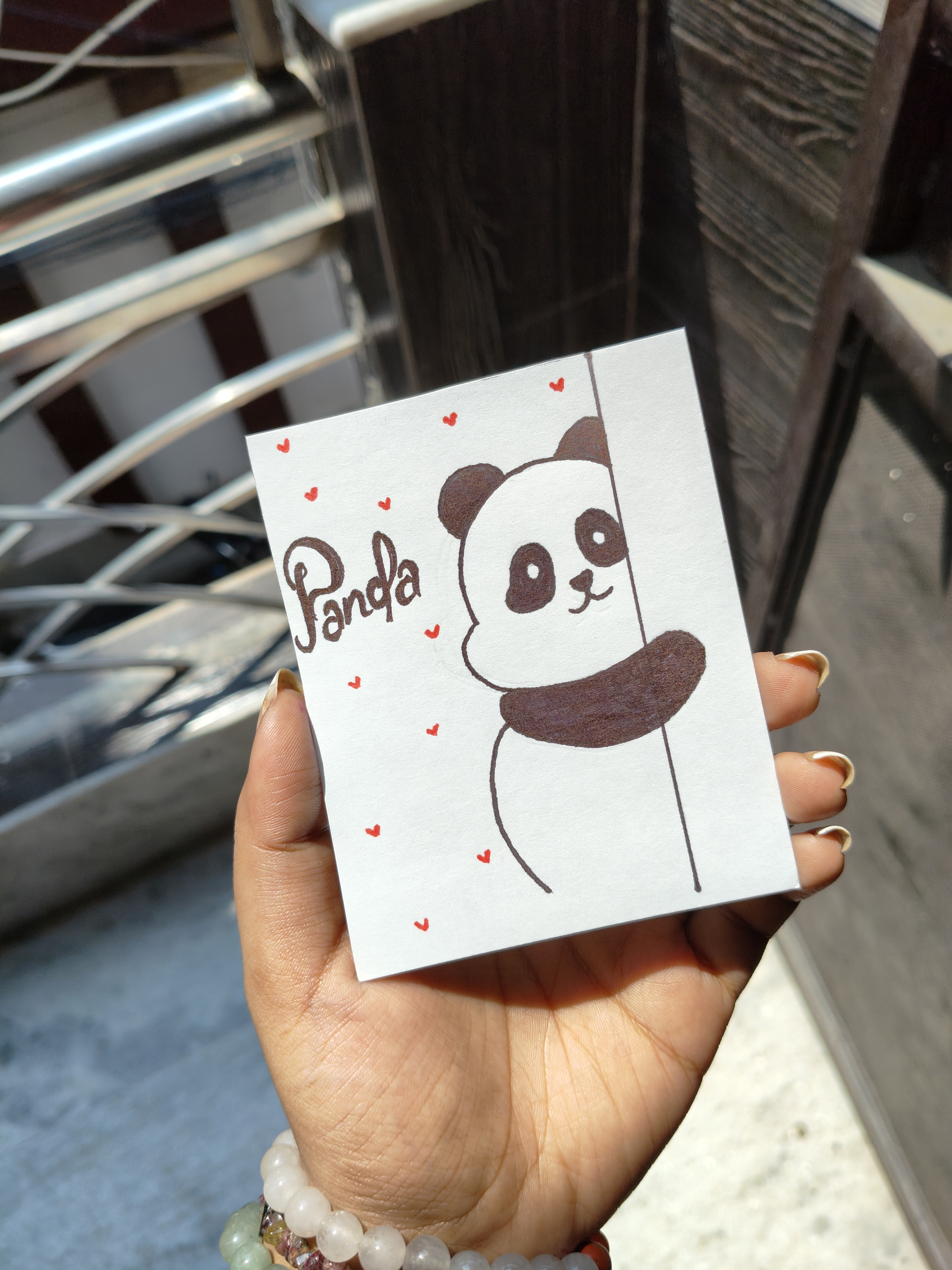 Hide Panda Handmade Card 