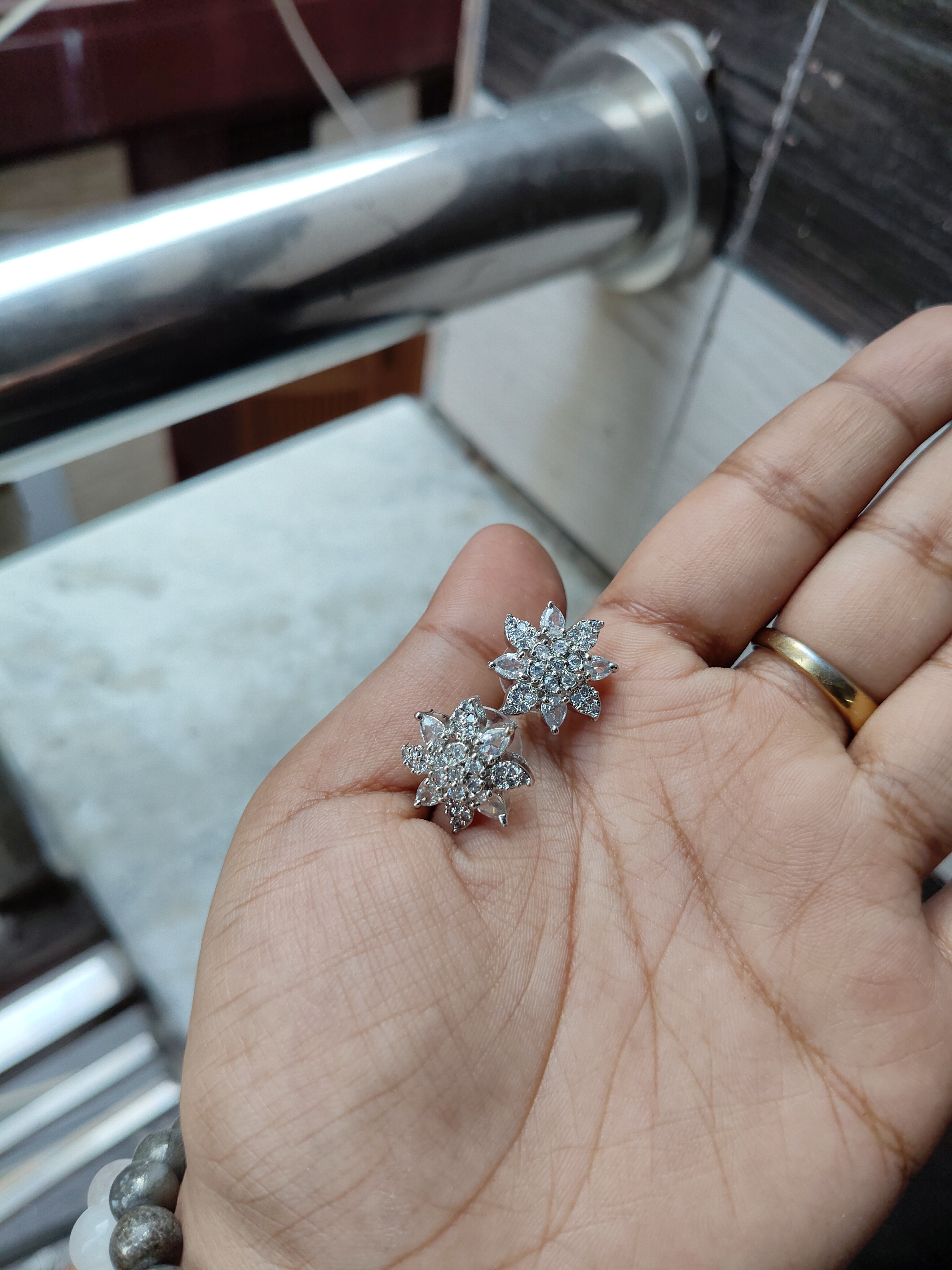 AD Big Flower Stud Earrings 