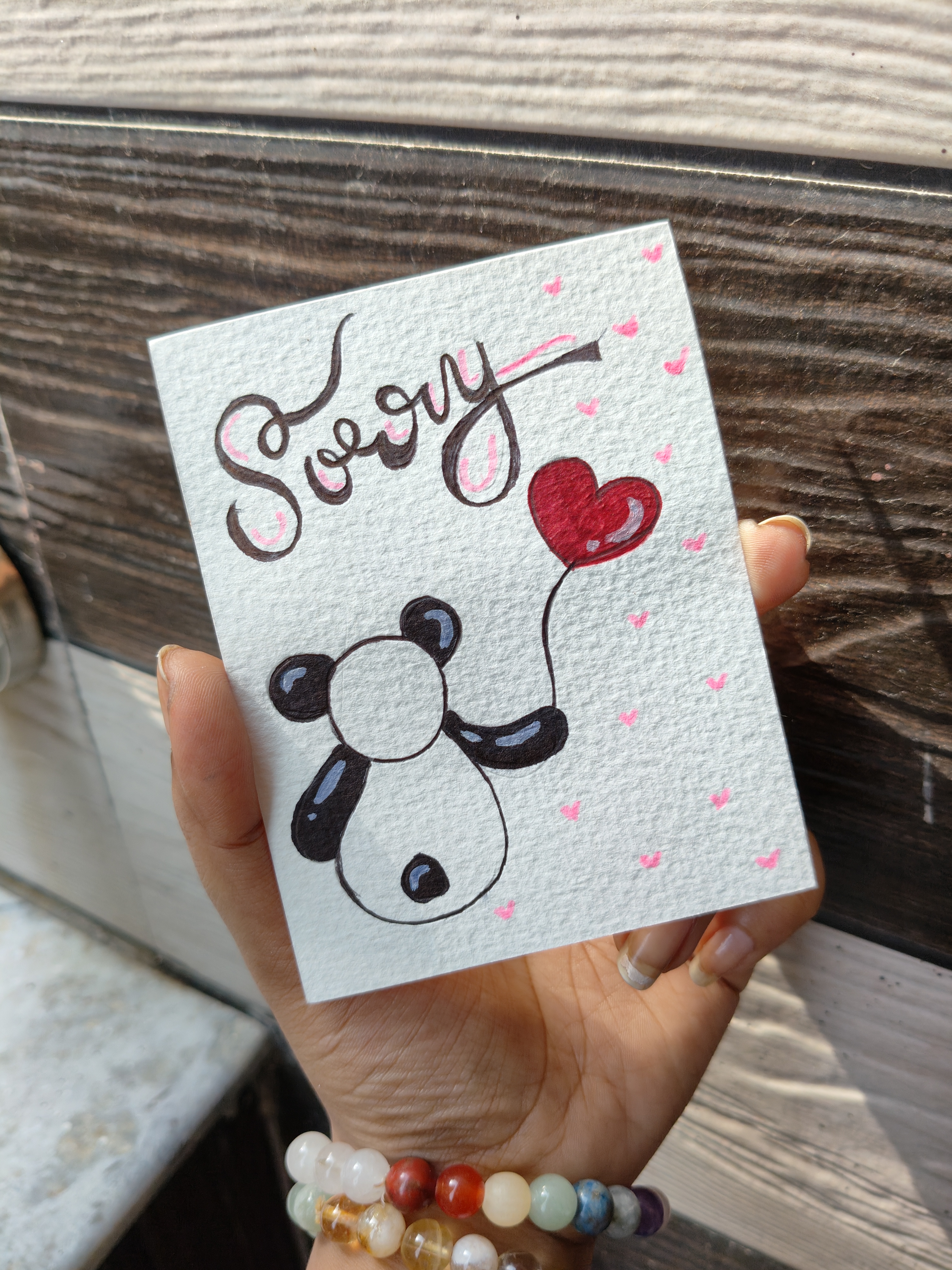 Sorry Panda Handmade Card 