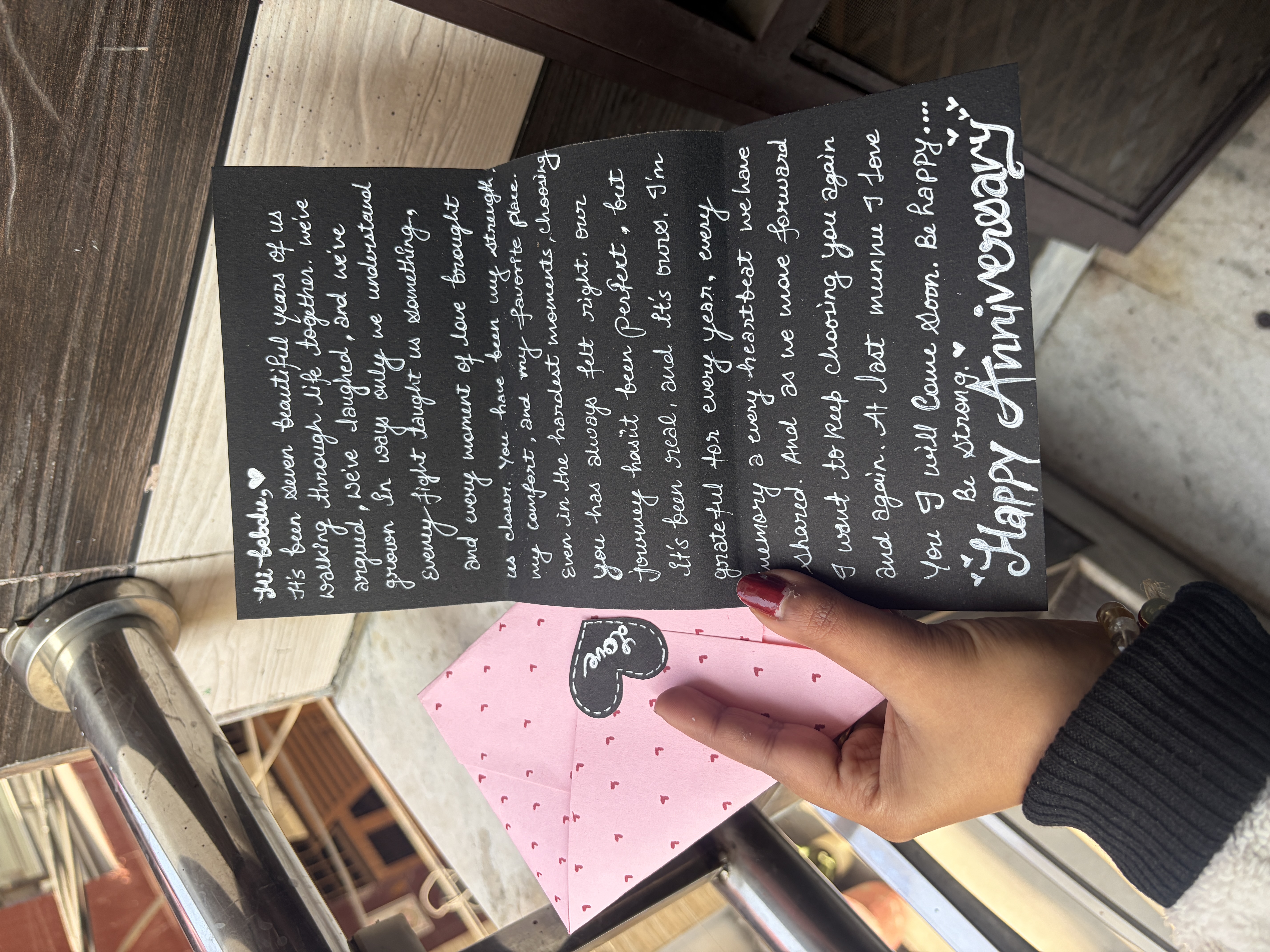 Pink Anniversary envelope for Lady Love