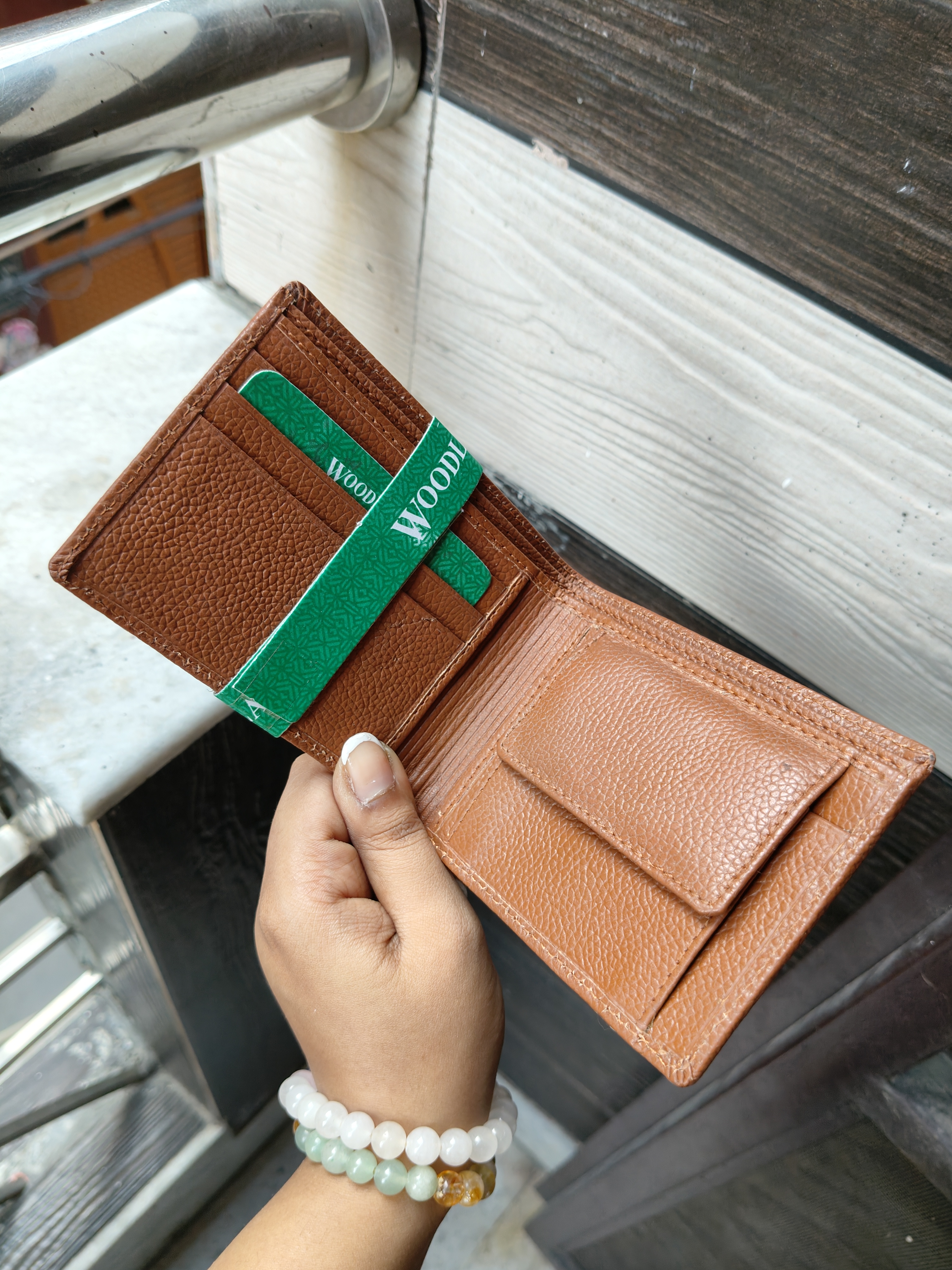 Woodland Lining Stitch wallet (Tan)